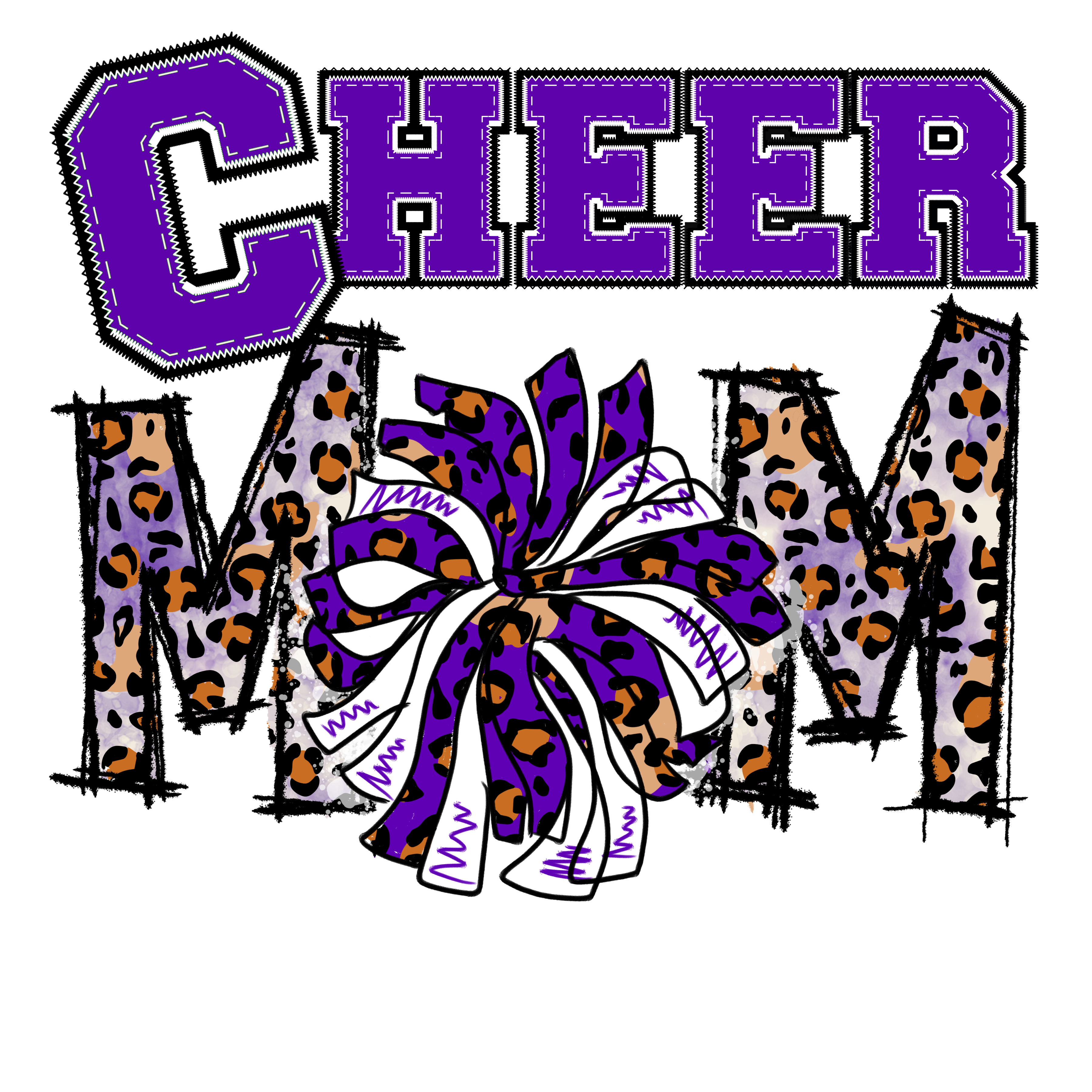 Sublimation Prints - Cheer Mom Purple - The Vinyl Haus Main image