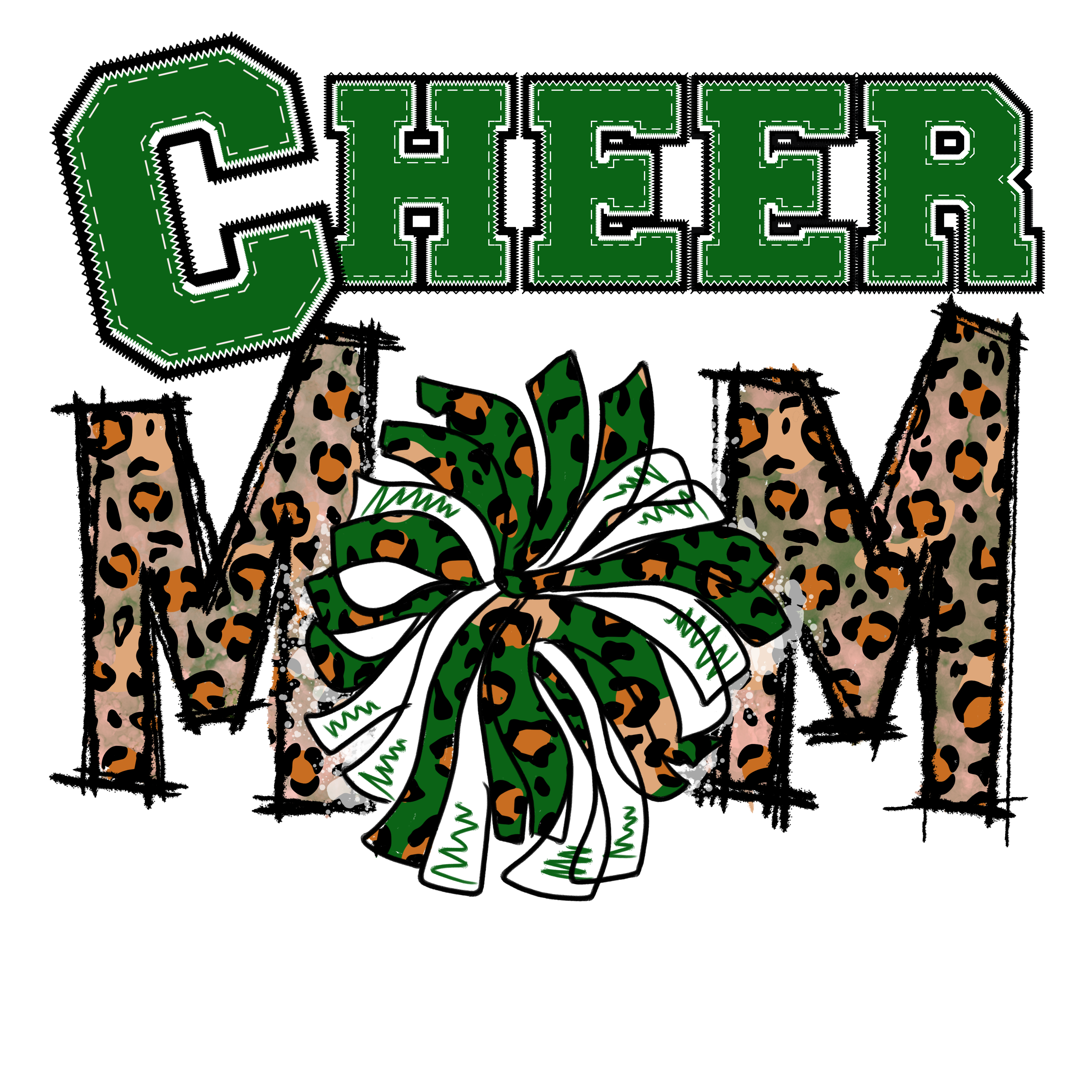 Sublimation Prints - Cheer Mom Green - The Vinyl Haus Main image
