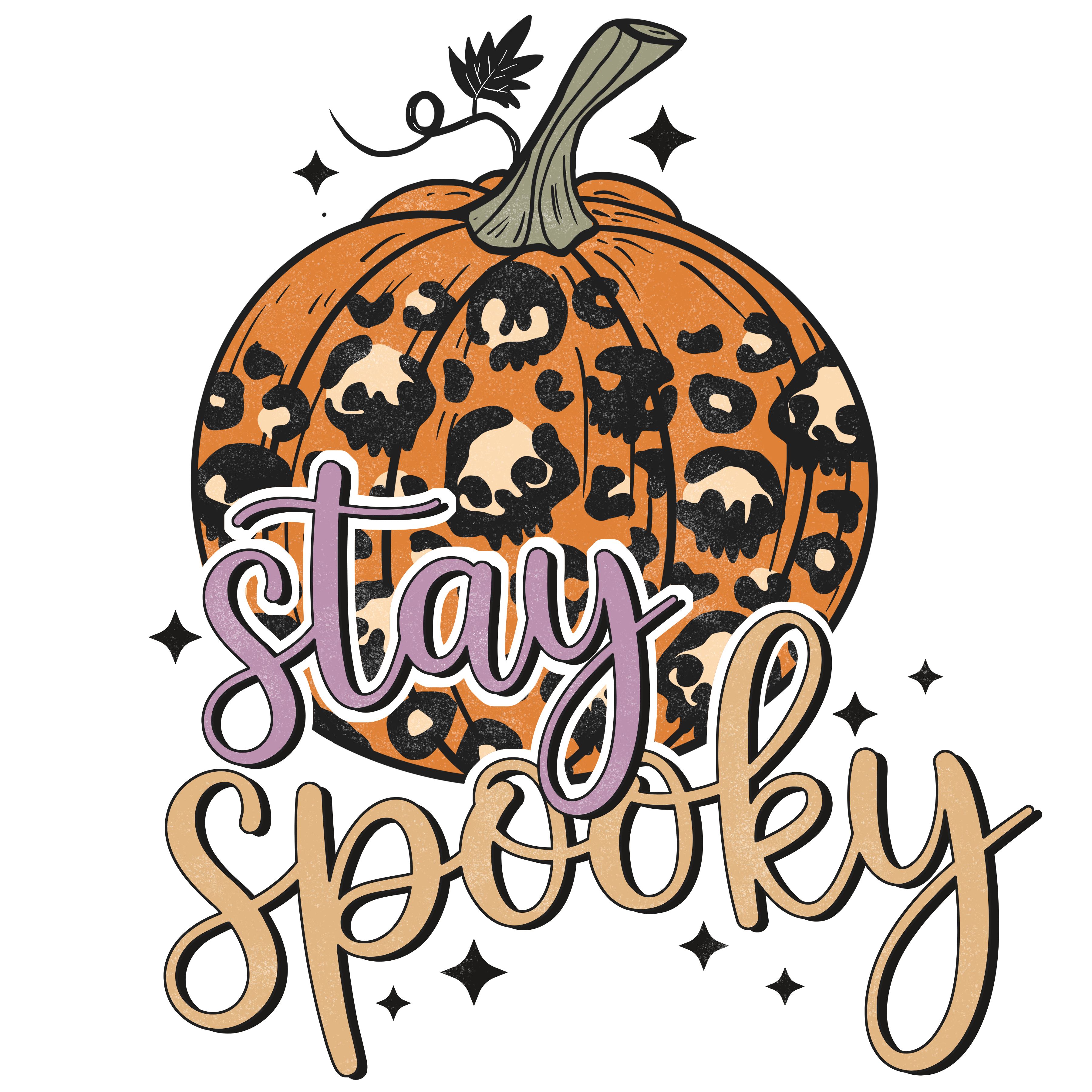 Sublimation Prints - Stay Spooky Leopard Pumpkin - The Vinyl Haus Main image