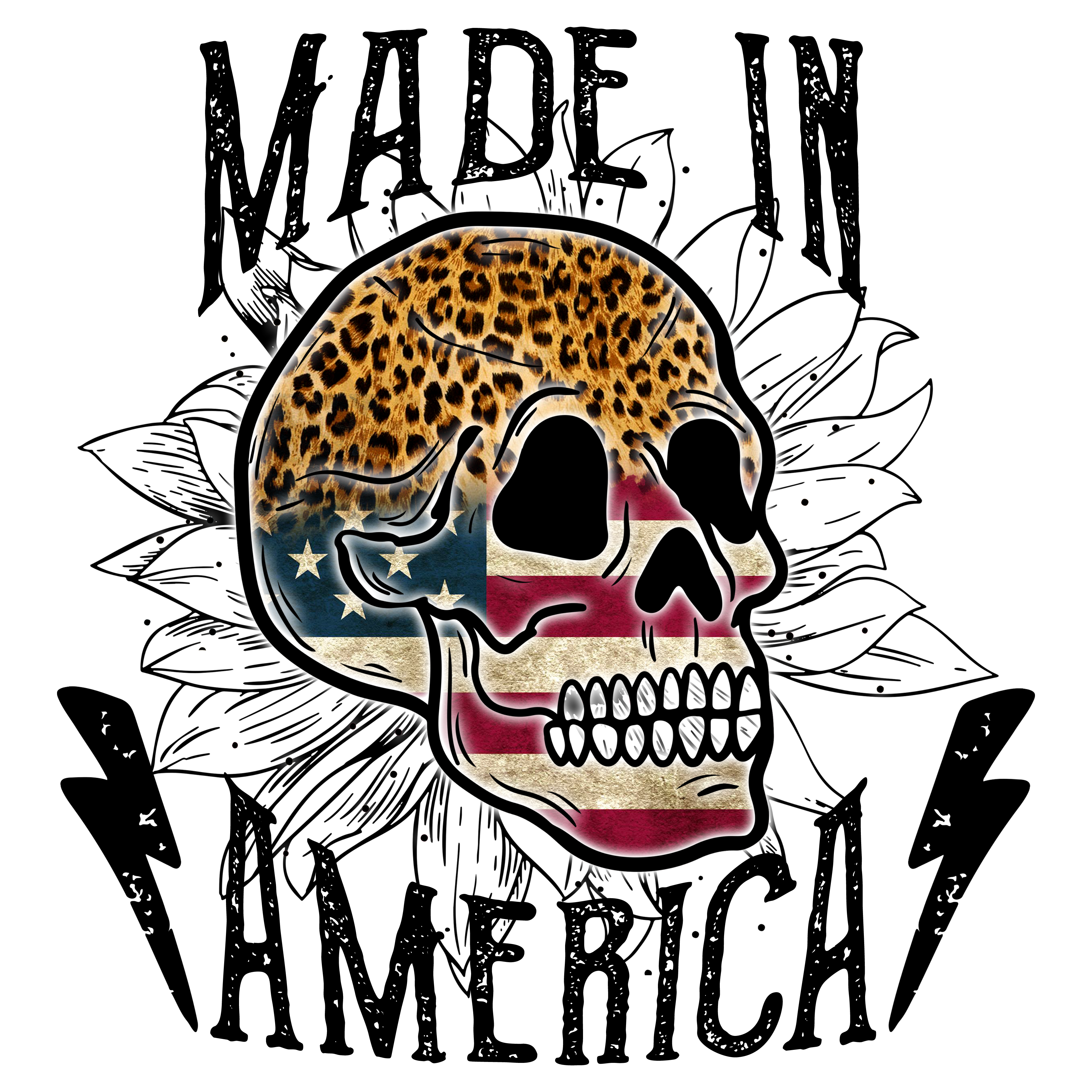 Sublimation Prints - Made In America Skull - The Vinyl Haus