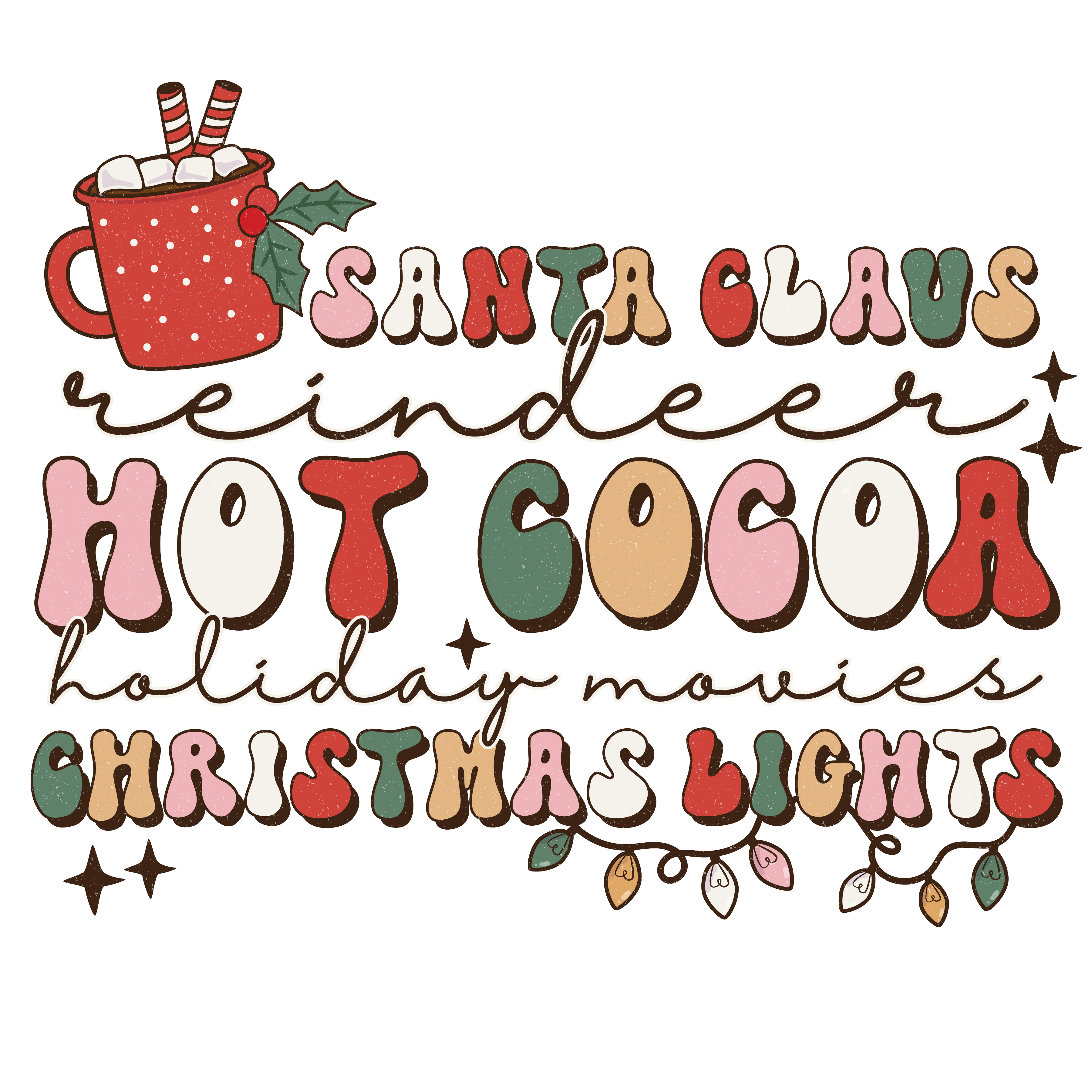 Sublimation Prints - Santa Claus Reindeer Hot Cocoa... - The Vinyl Haus Main image