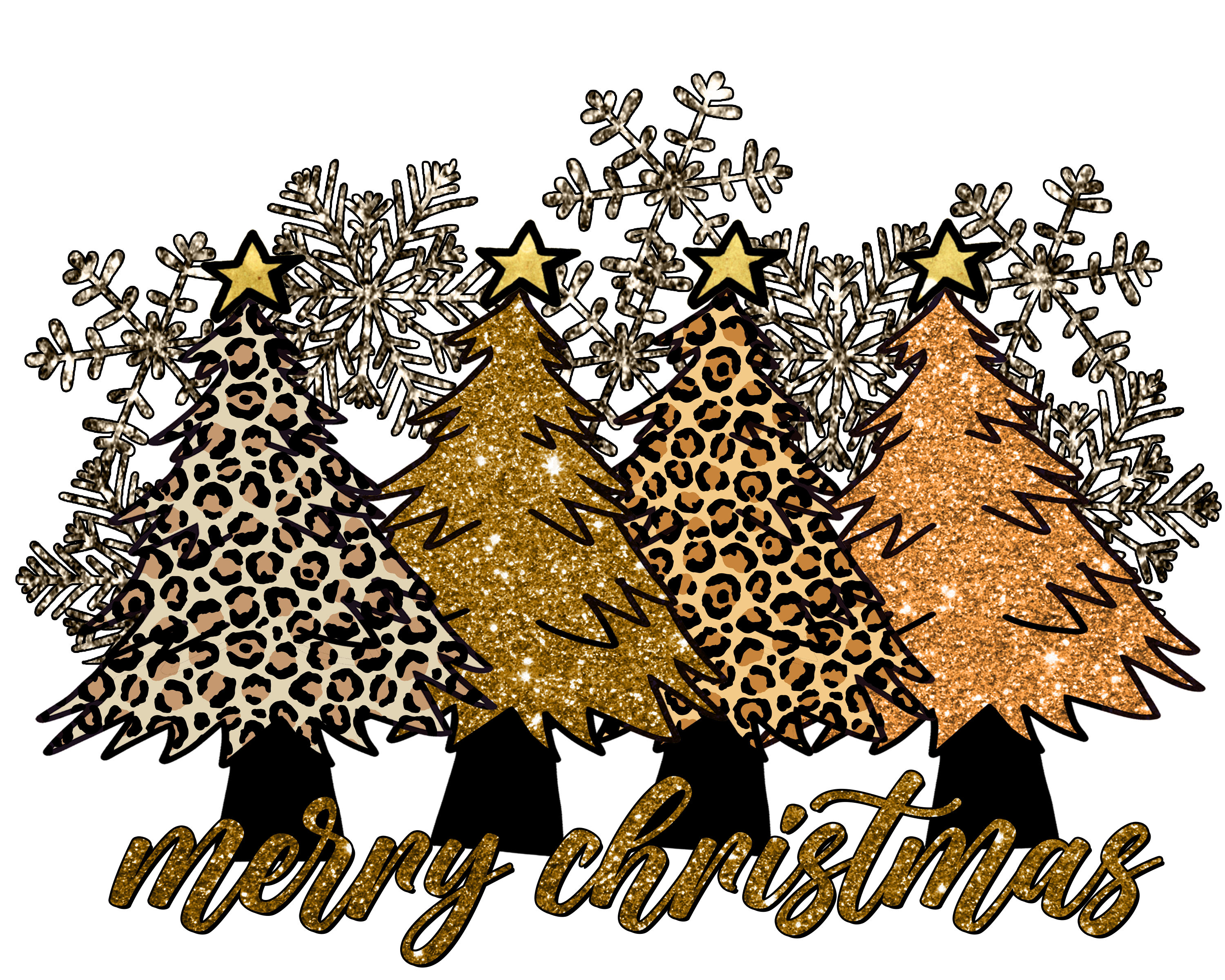 Sublimation Prints - Leopard Christmas Trees - The Vinyl Haus Main image