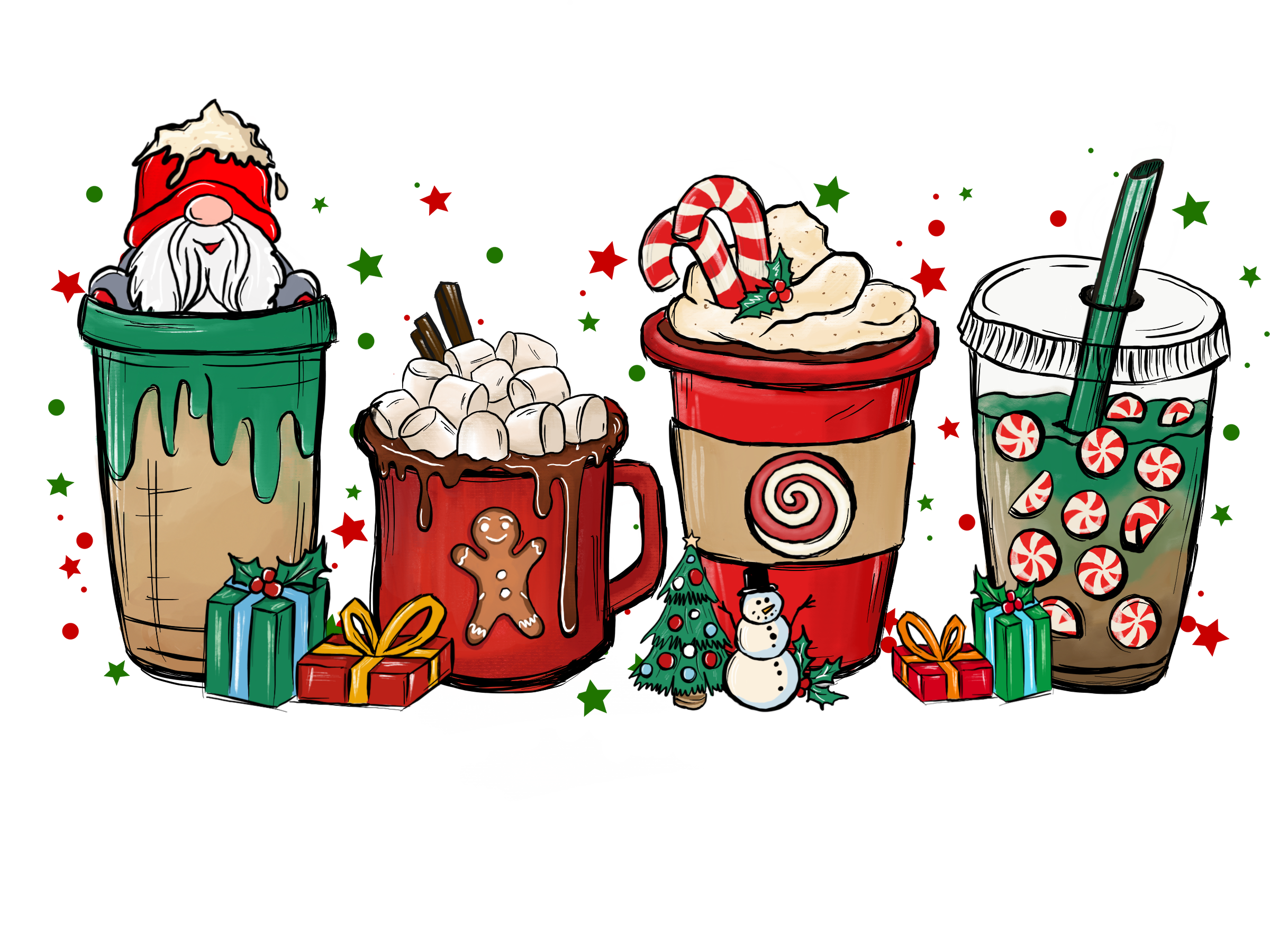Sublimation Prints - Christmas Coffees - The Vinyl Haus Main image