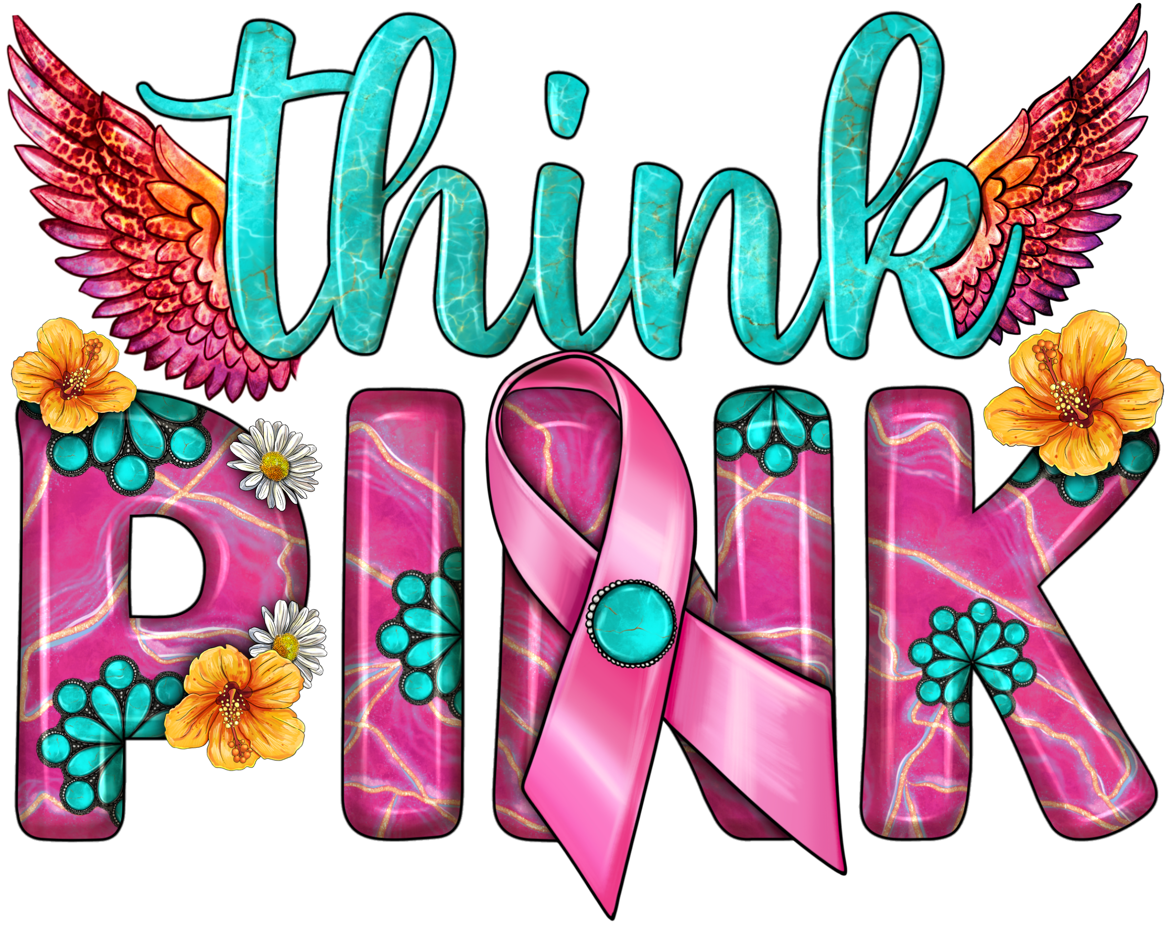 Sublimation Prints - Think Pink - The Vinyl Haus Main image