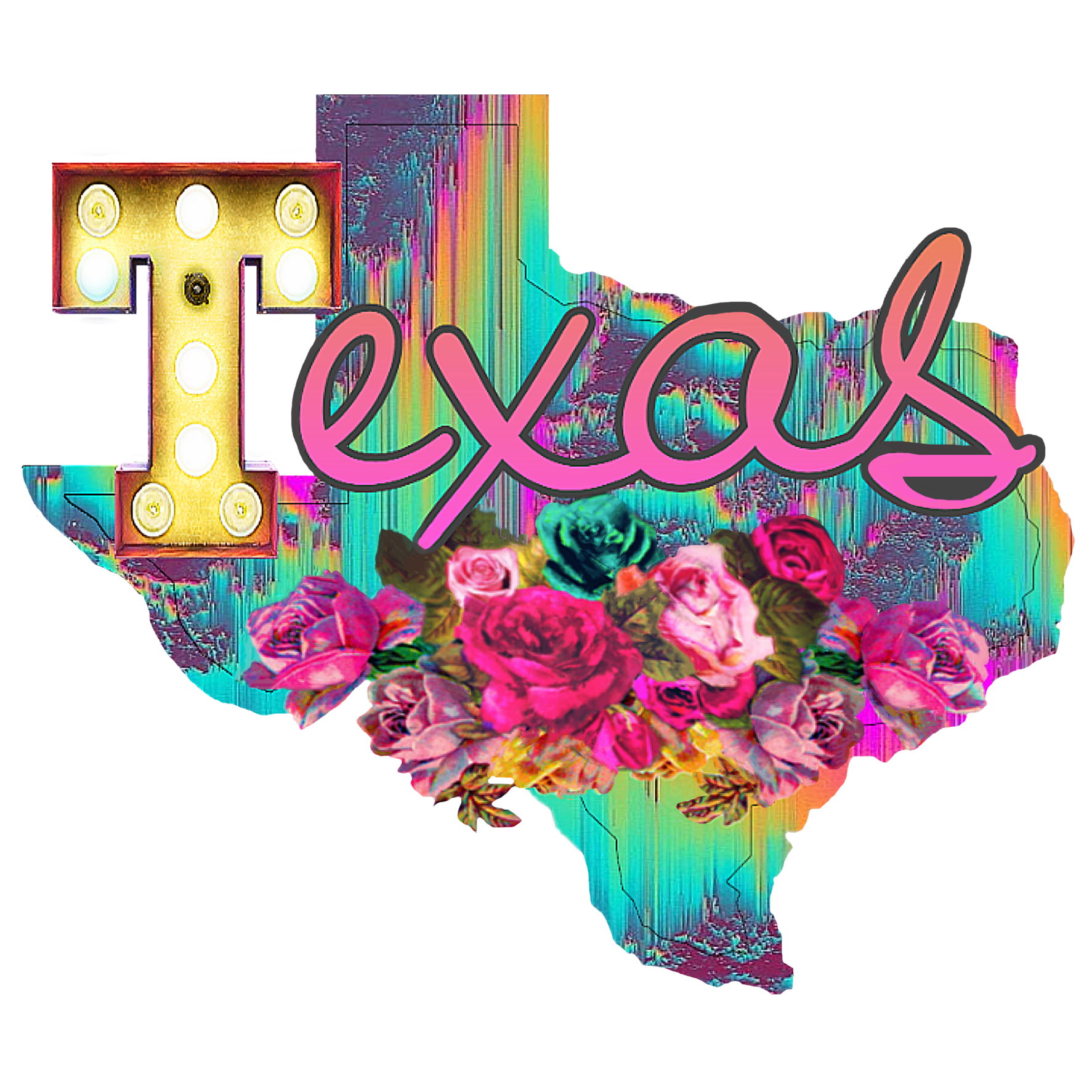 Sublimation Prints - Texas Pastel With Roses - The Vinyl Haus