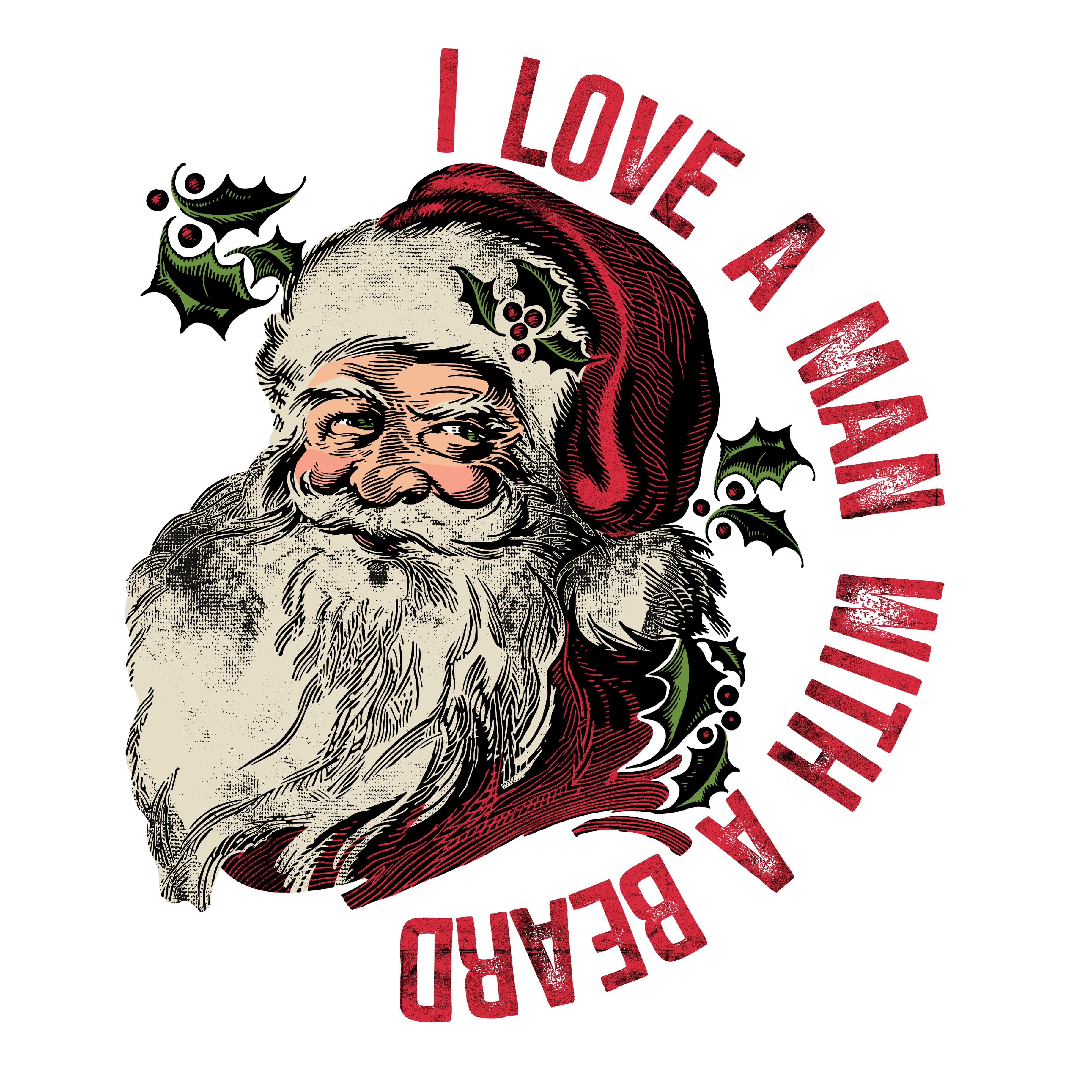 Sublimation Prints - I Love A Man With A Beard Santa - The Vinyl Haus Main image