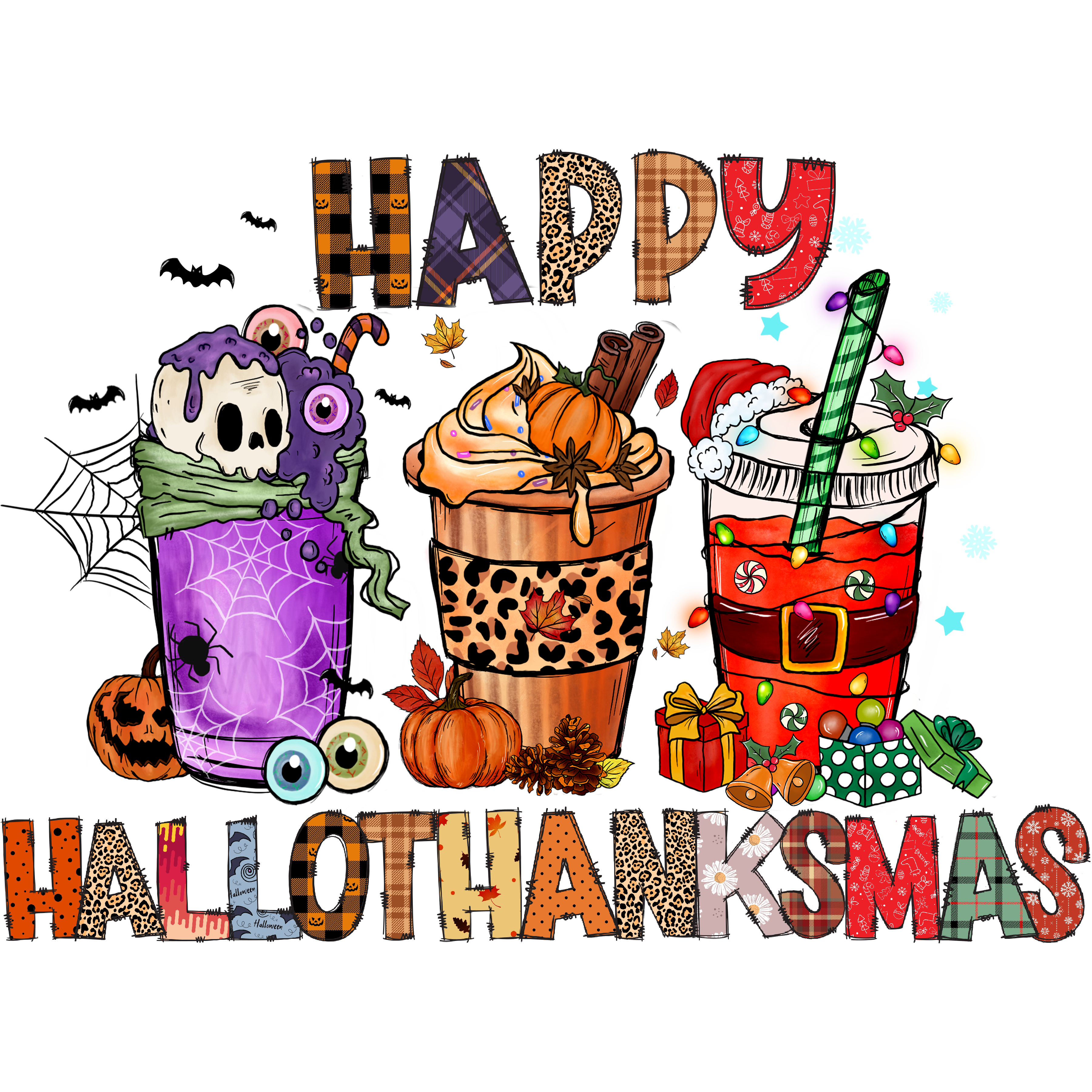 Sublimation Prints - Merry HalloThanksMas - The Vinyl Haus Main image