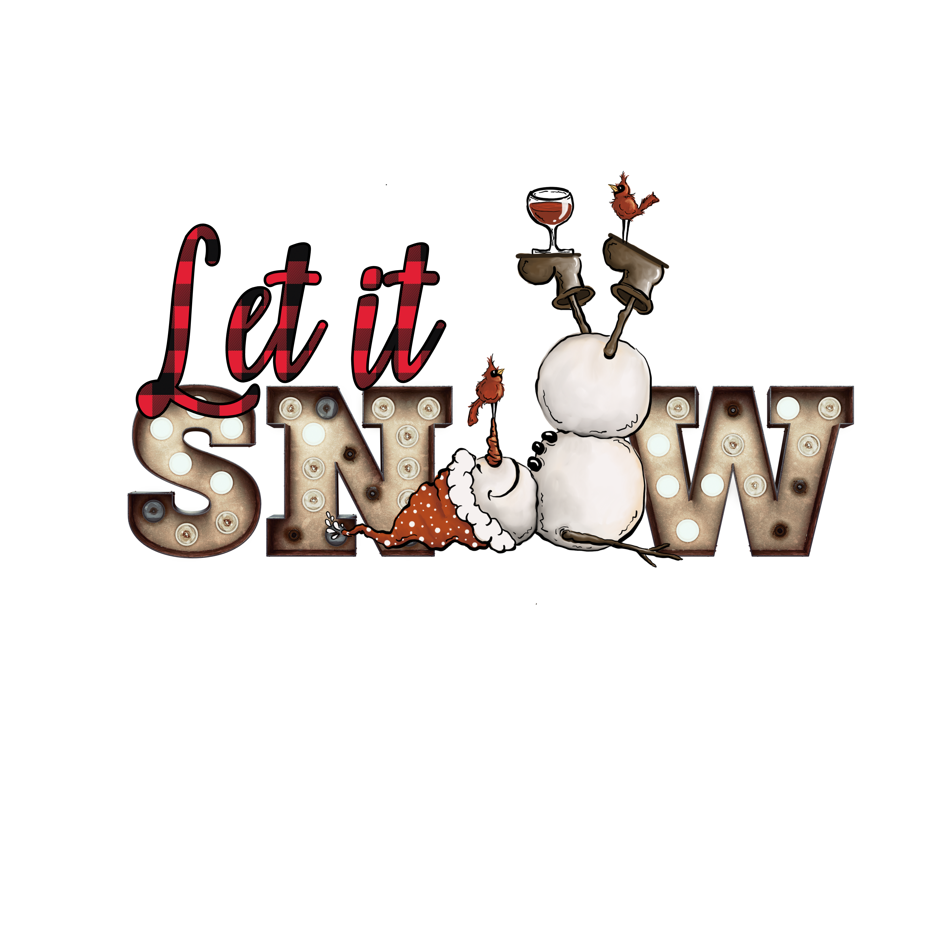 Sublimation Prints -Let It Snow Snowman - The Vinyl Haus Main image