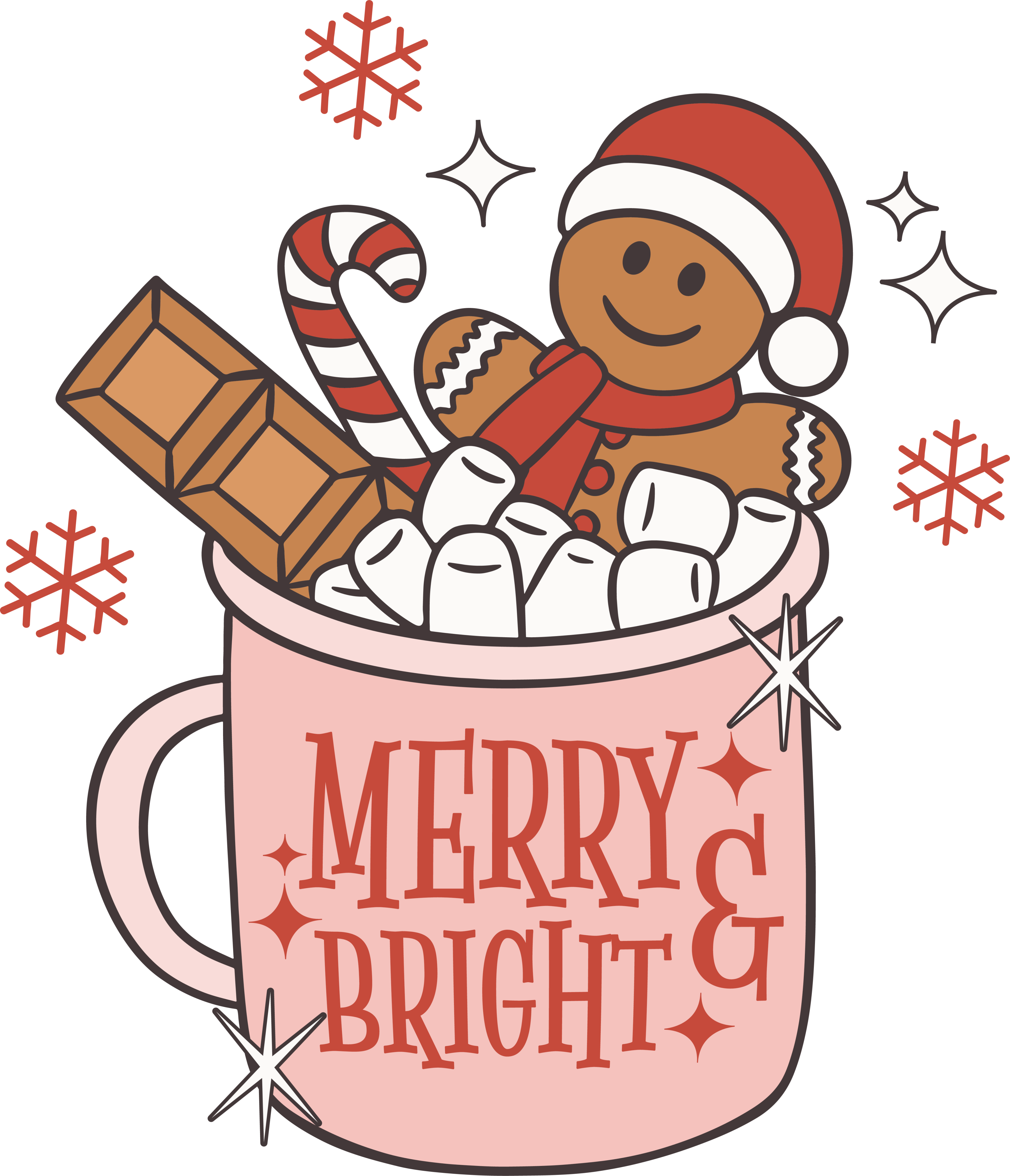 Sublimation Prints - Gingerbread Man In Hot Cocoa - The Vinyl Haus Main image