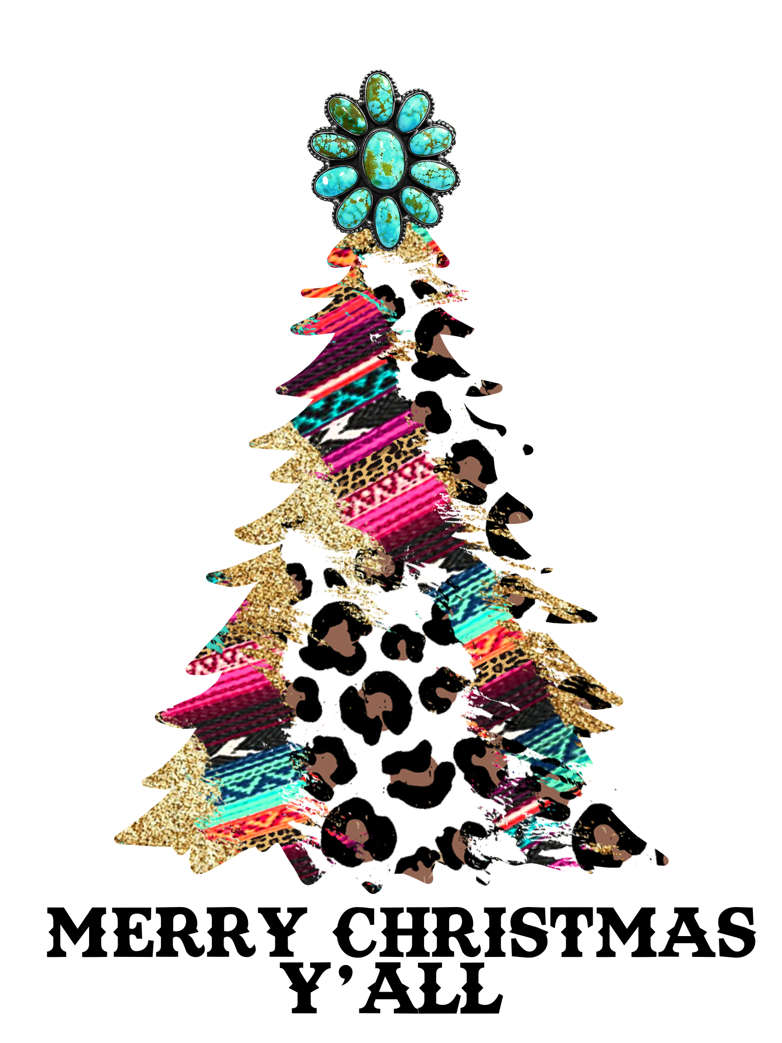 Sublimation Prints - Serape Cow Print Christmas Tree - The Vinyl Haus