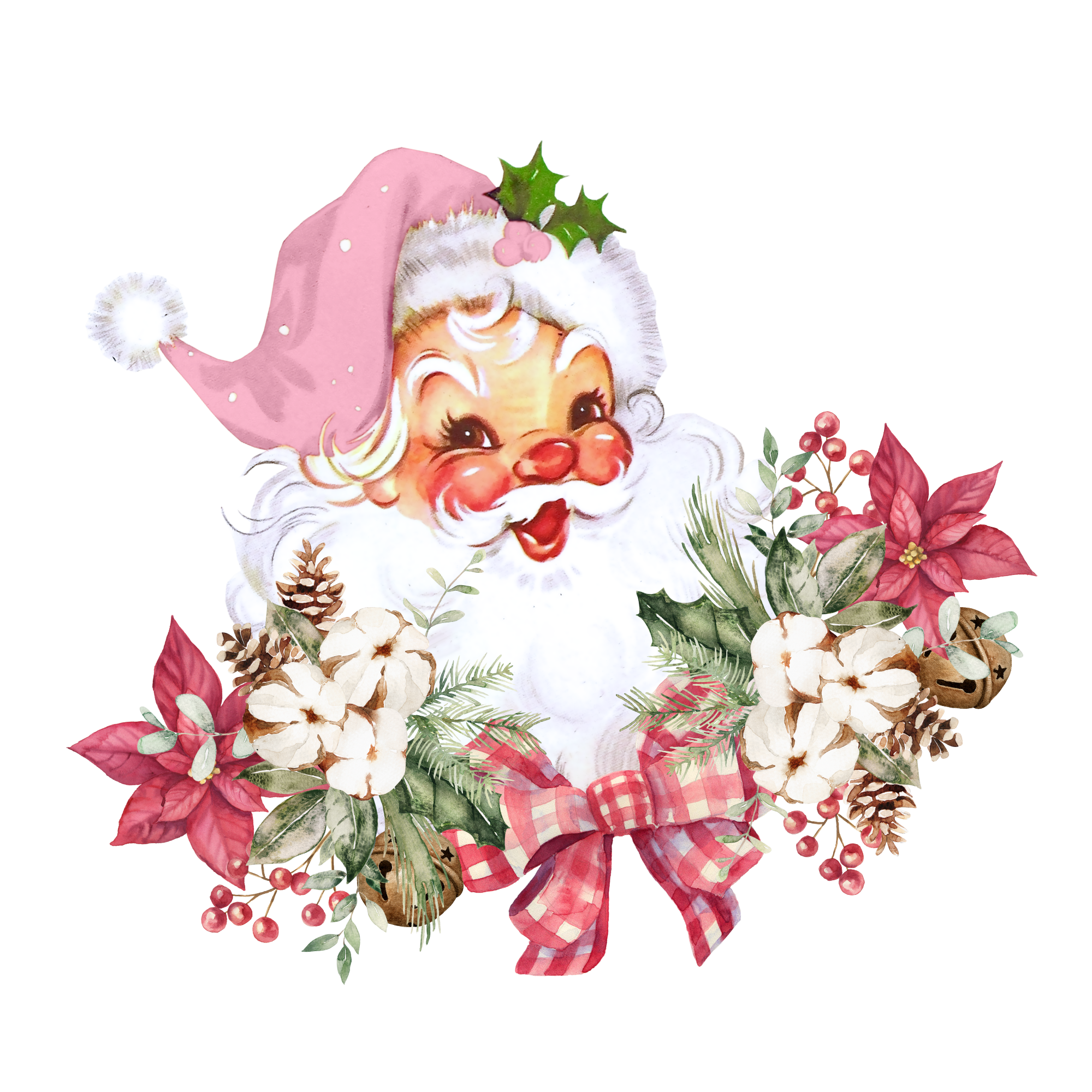 Sublimation Prints - Pink Vintage Santa - The Vinyl Haus Main image