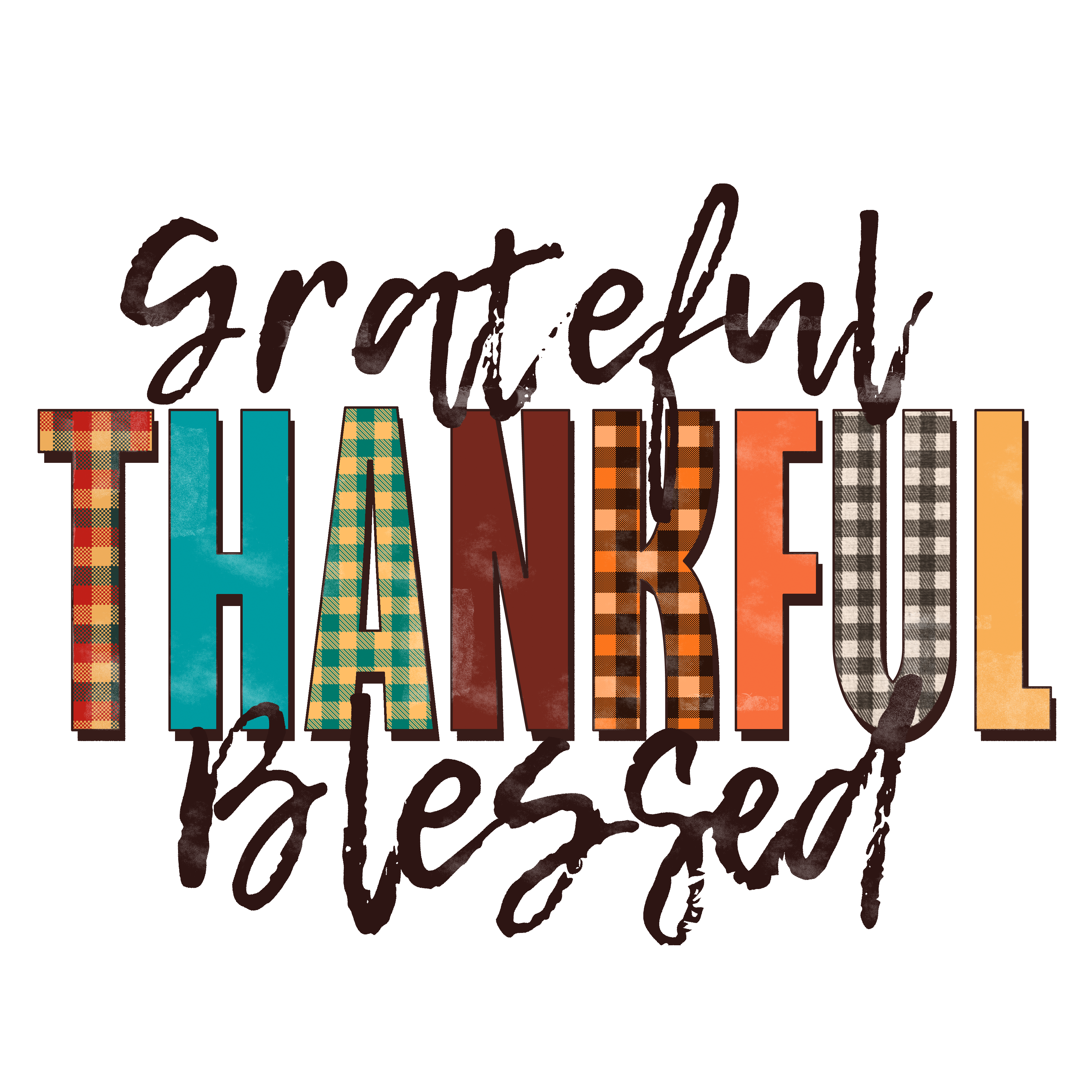 Sublimation Prints - Grateful Thankful Blessed - The Vinyl Haus