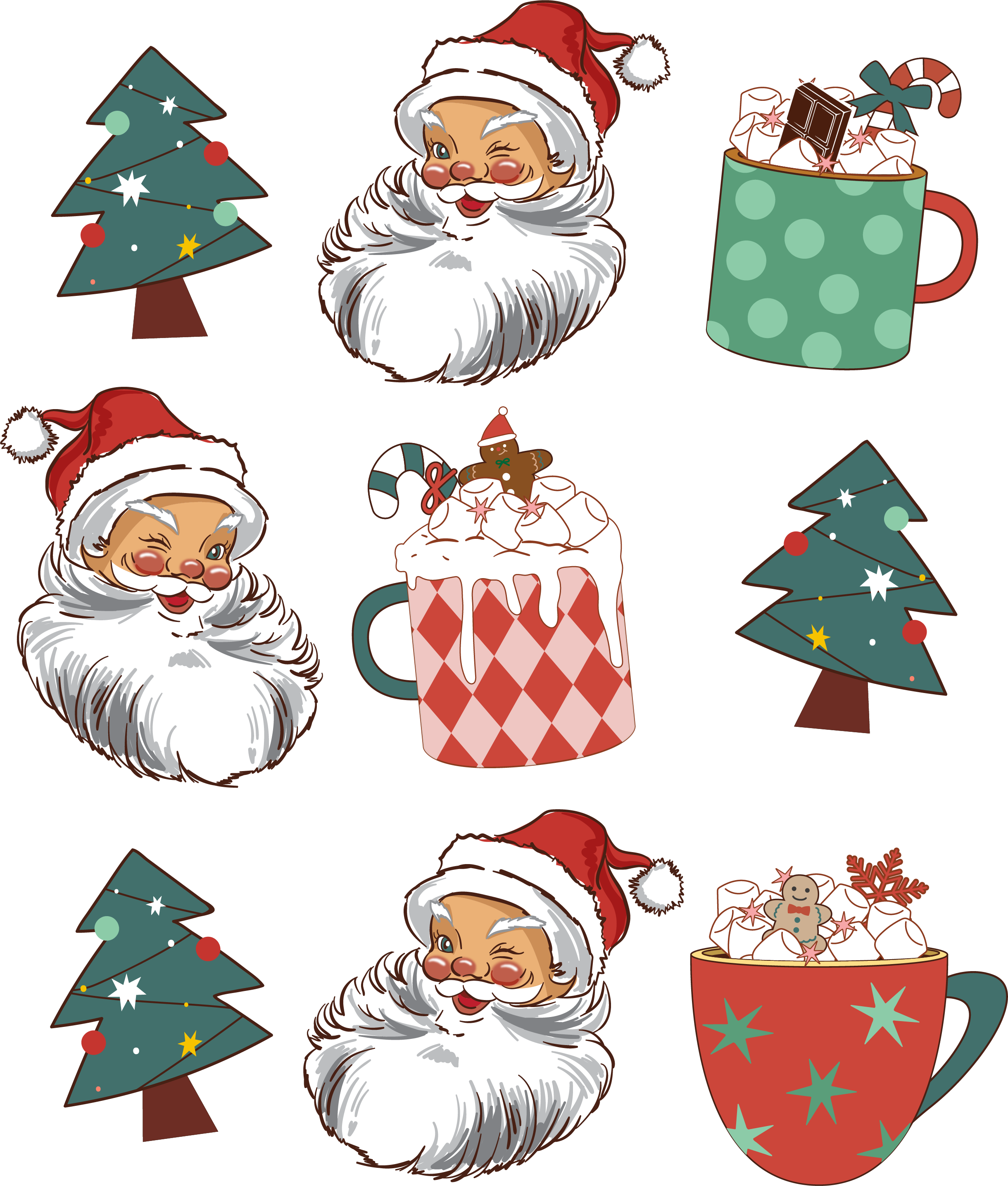 Sublimation Prints - Santa Collage - The Vinyl Haus Main image