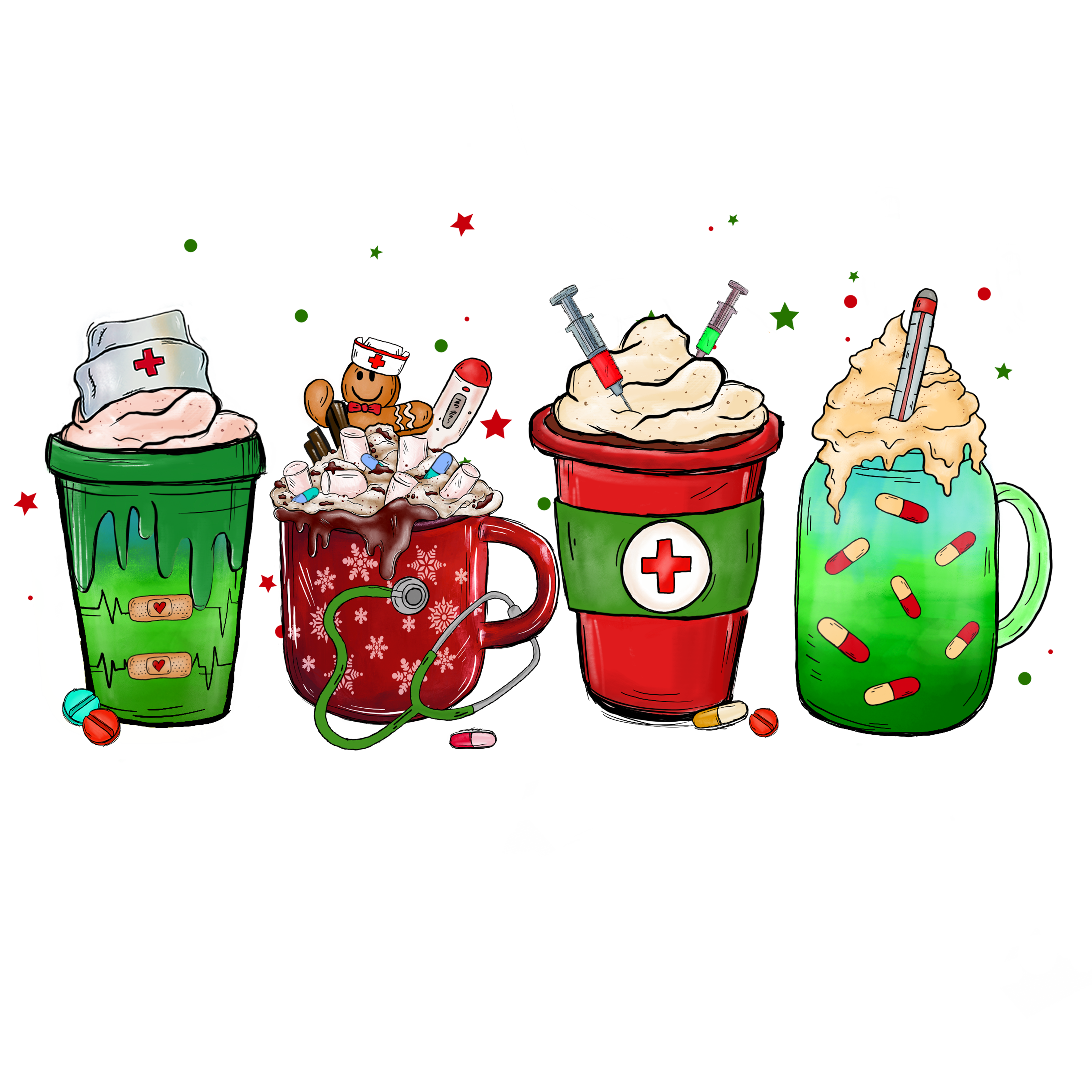 Sublimation Prints - Nurse Coffee Cups - The Vinyl Haus