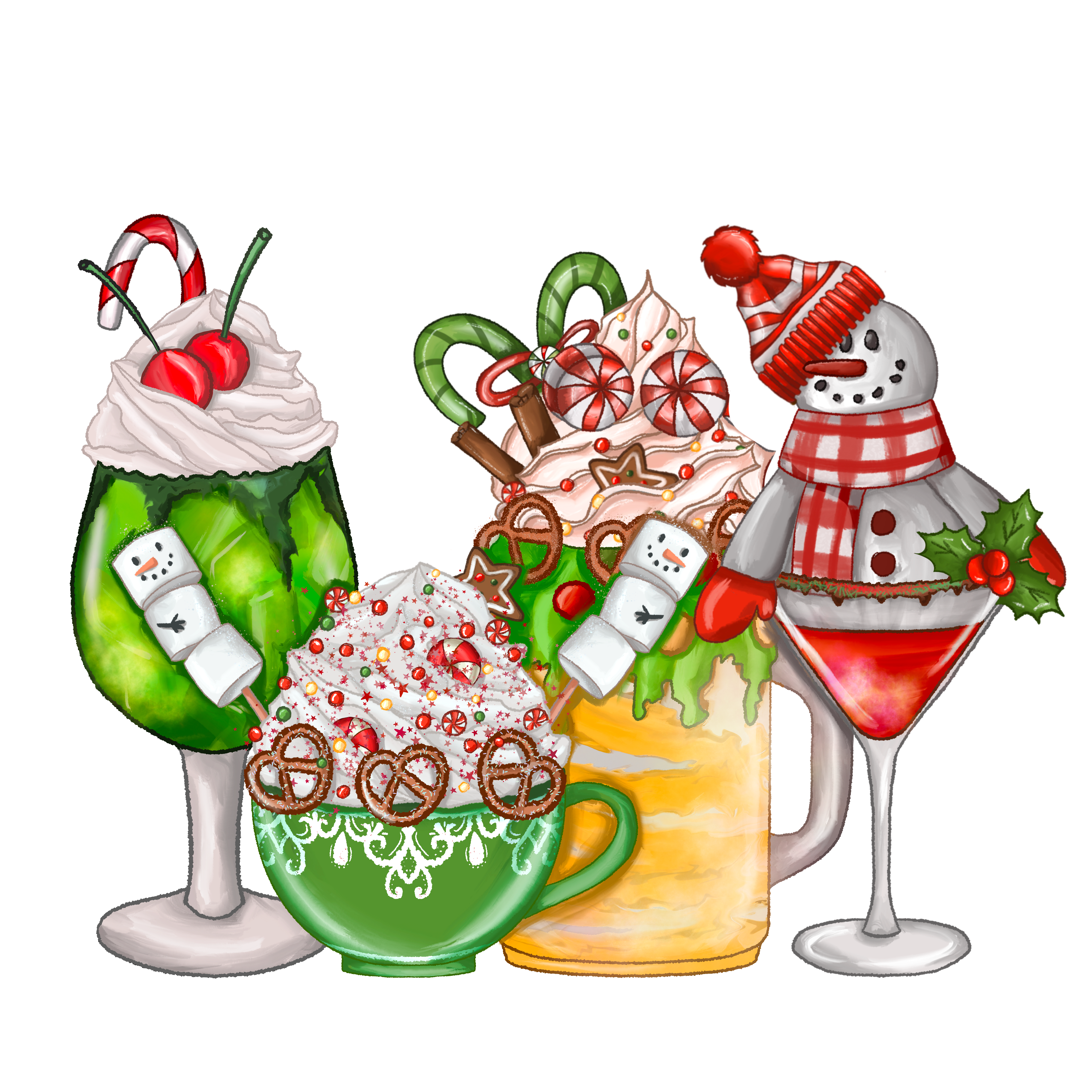 Sublimation Prints - Christmas Cocktails - The Vinyl Haus Main image