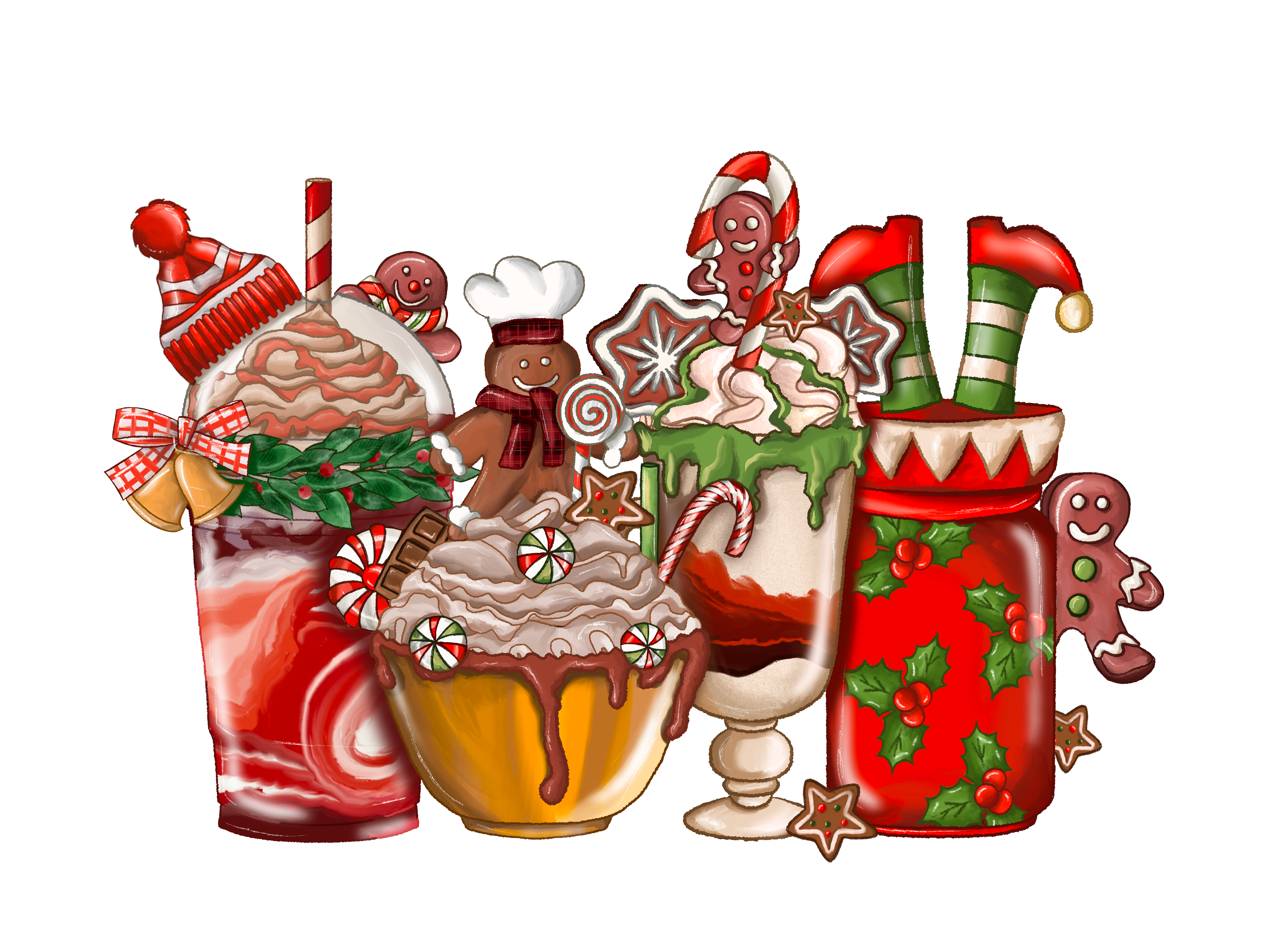 Sublimation Prints - Gingerbread Coffees - The Vinyl Haus Main image