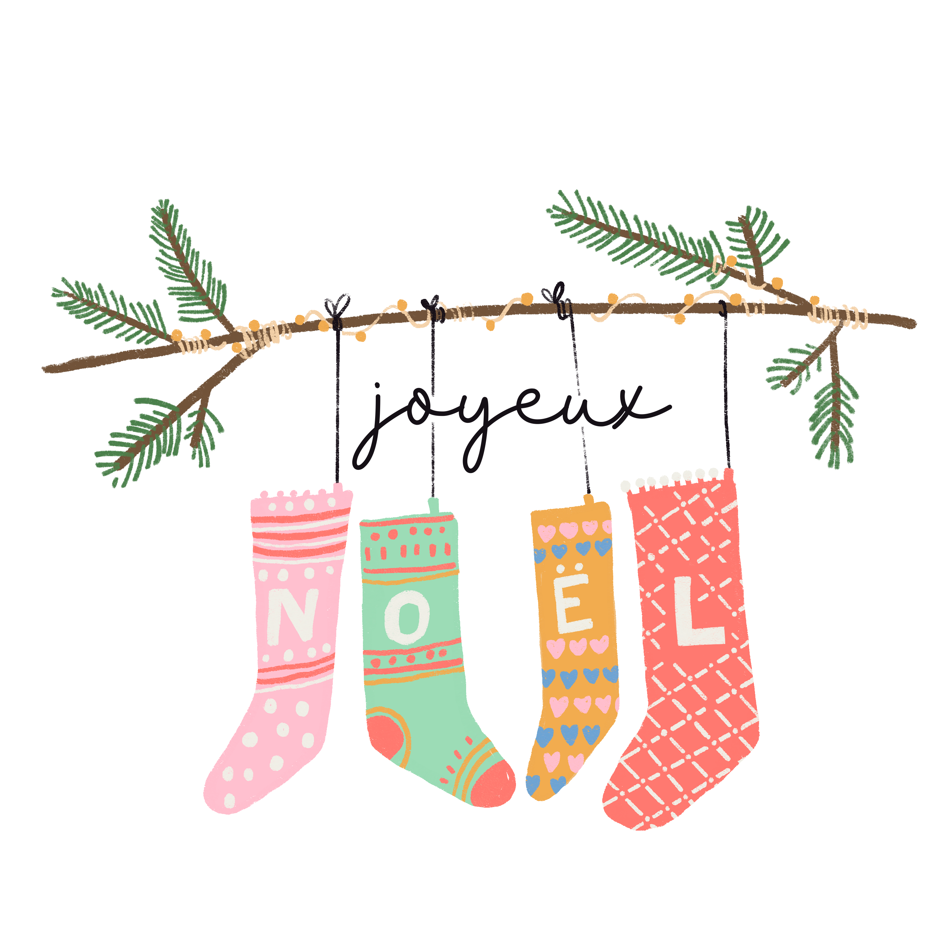 Sublimation Prints - Joyeux Noel Stockings - The Vinyl Haus Main image