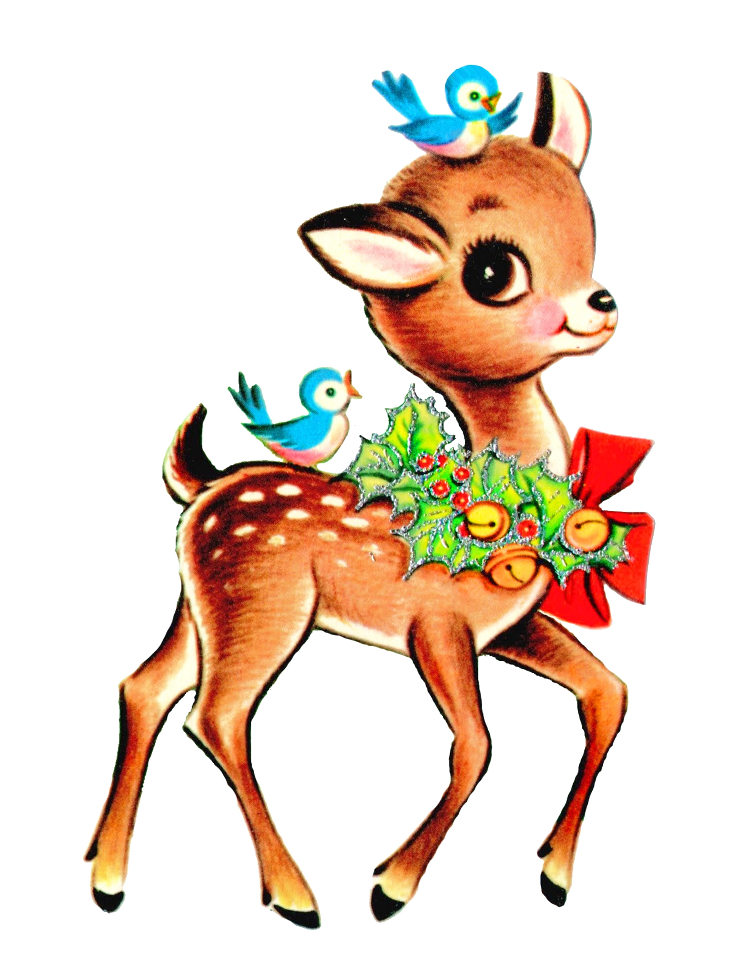 Sublimation Prints - Vintage Christmas Fawn - The Vinyl Haus