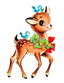 Sublimation Prints - Vintage Christmas Fawn - The Vinyl Haus