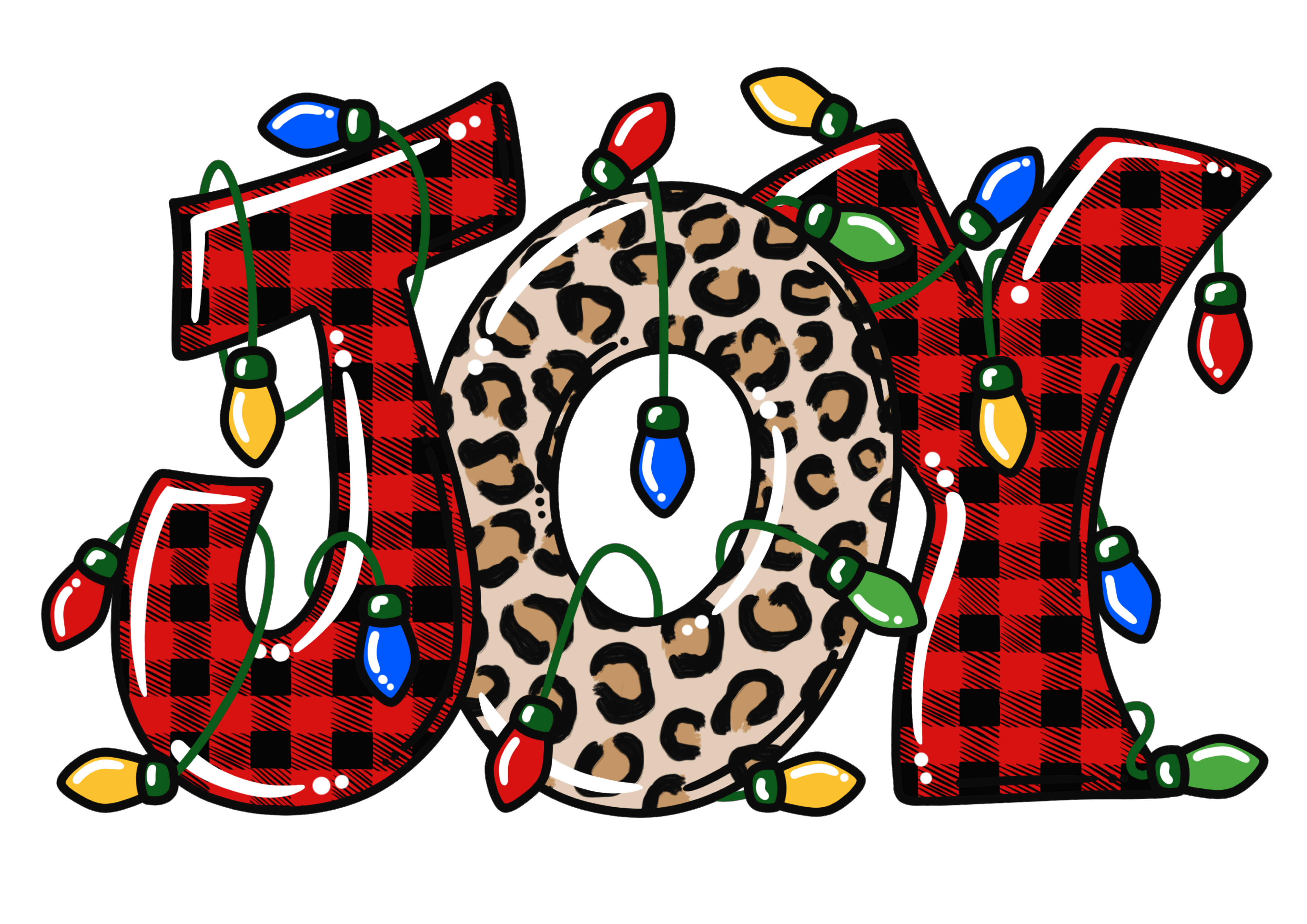 Sublimation Prints - JOY Buffalo Plaid Leopard - The Vinyl Haus Main image