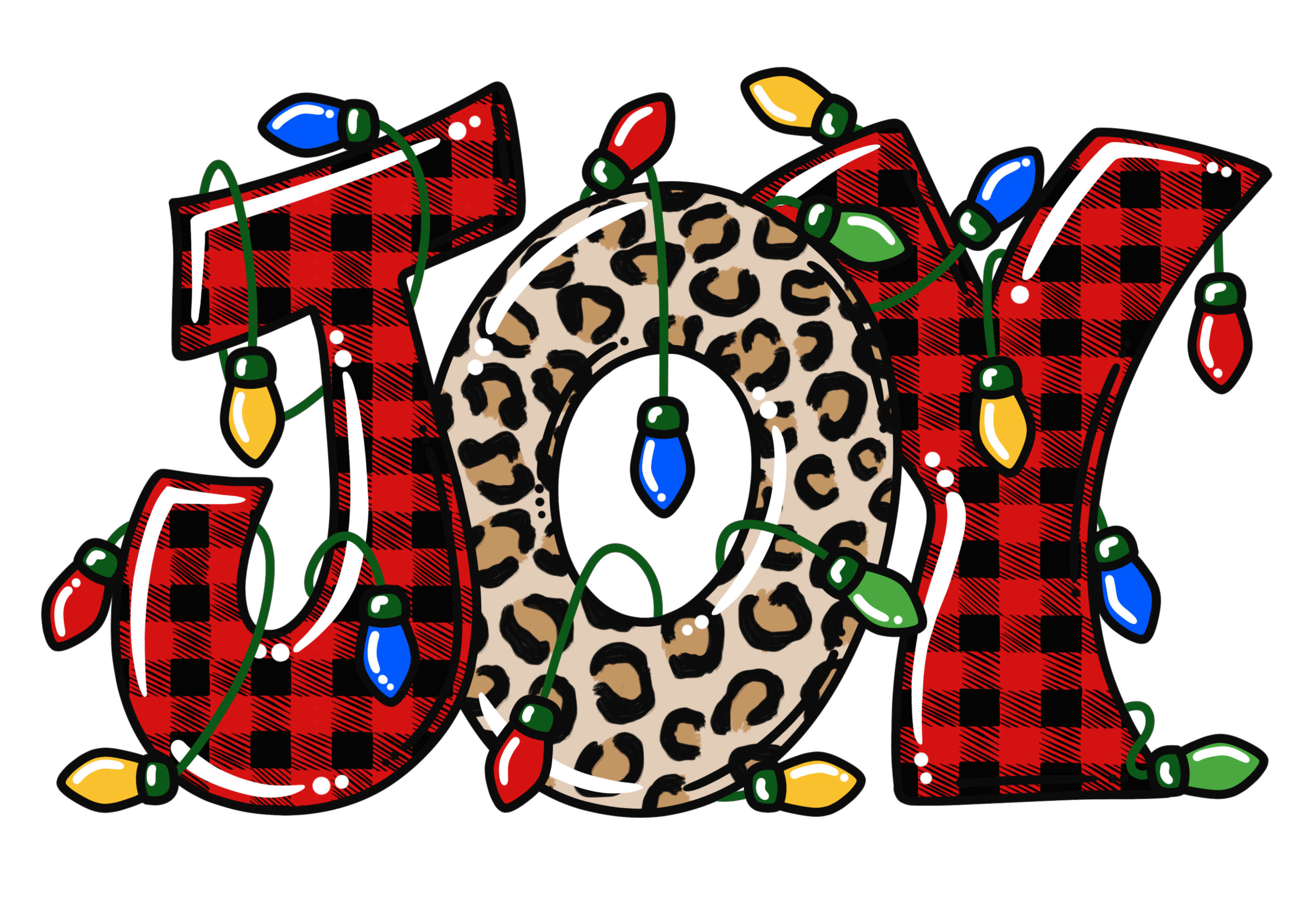 Sublimation Prints - JOY Buffalo Plaid Leopard - The Vinyl Haus