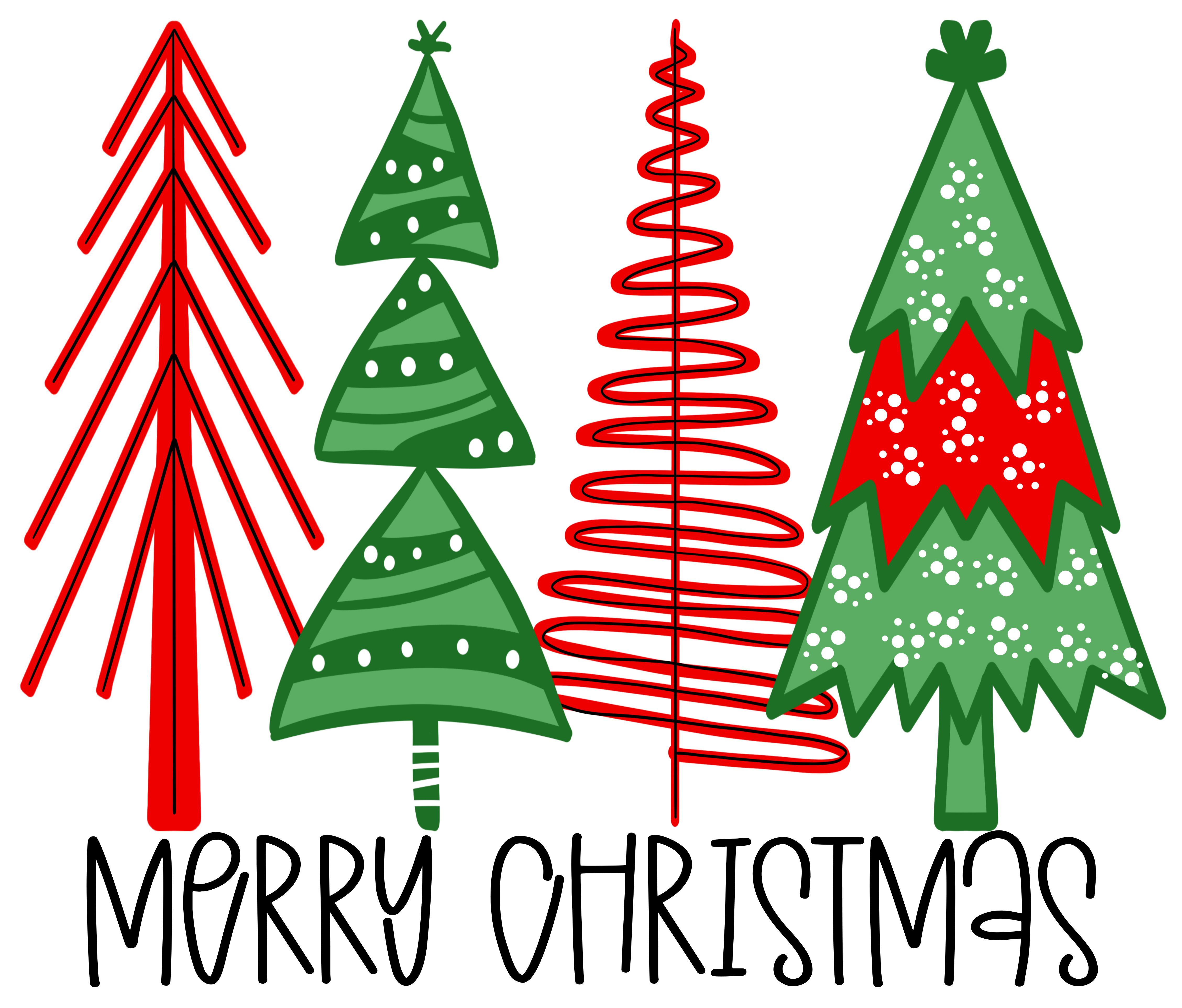Sublimation Prints - Doodle Christmas Trees - The Vinyl Haus Main image