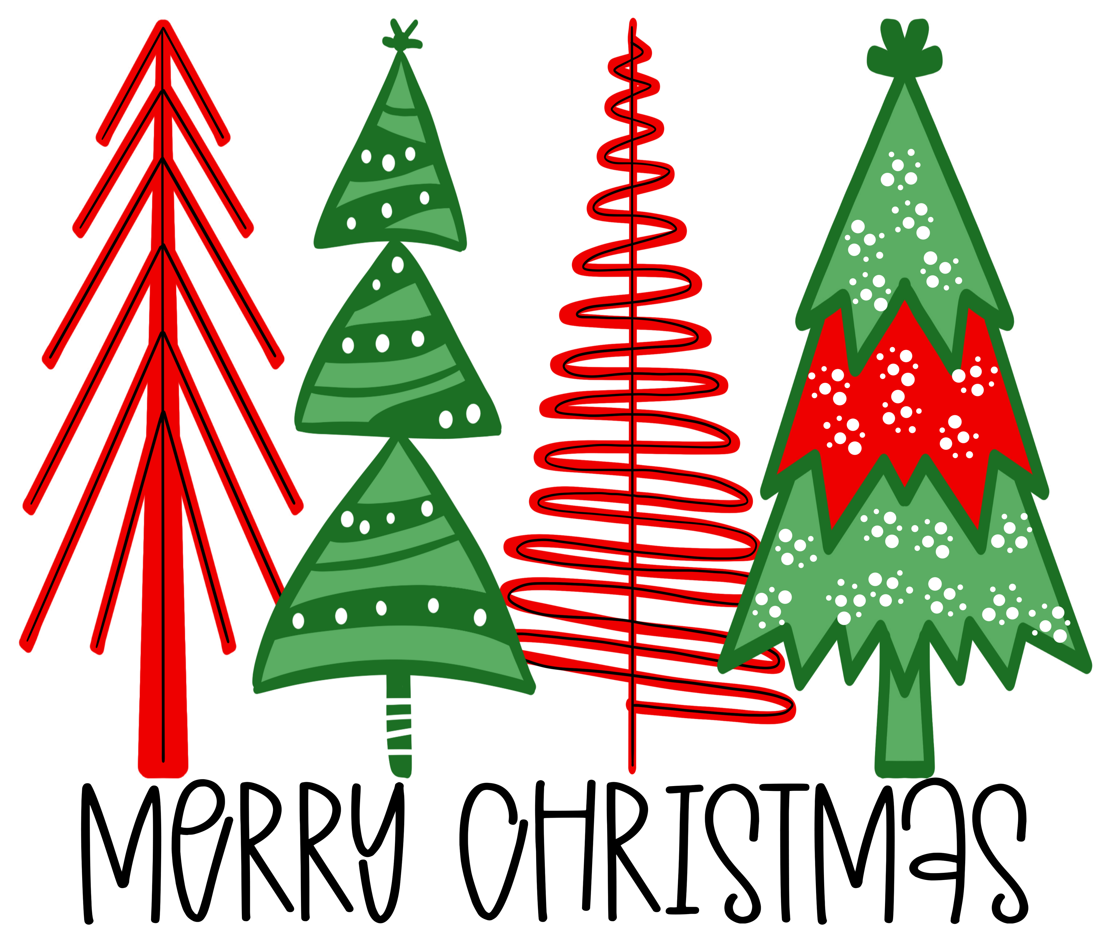Sublimation Prints - Doodle Christmas Trees - The Vinyl Haus