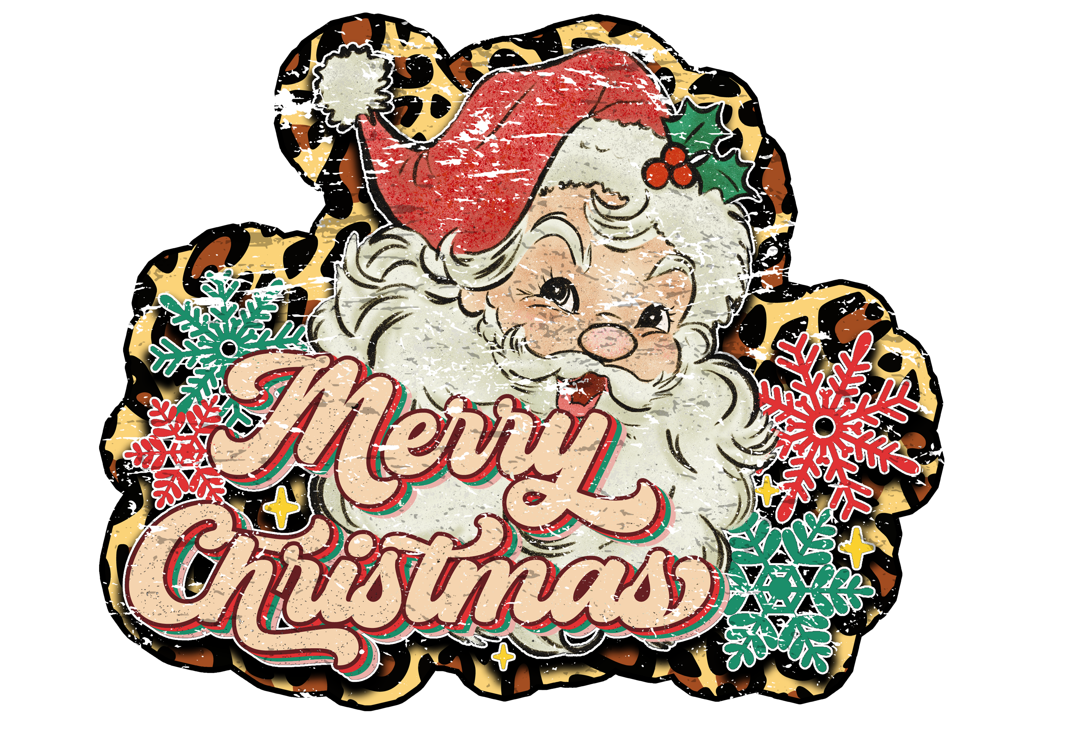 HTV Prints - Distressed Santa - The Vinyl Haus Main image