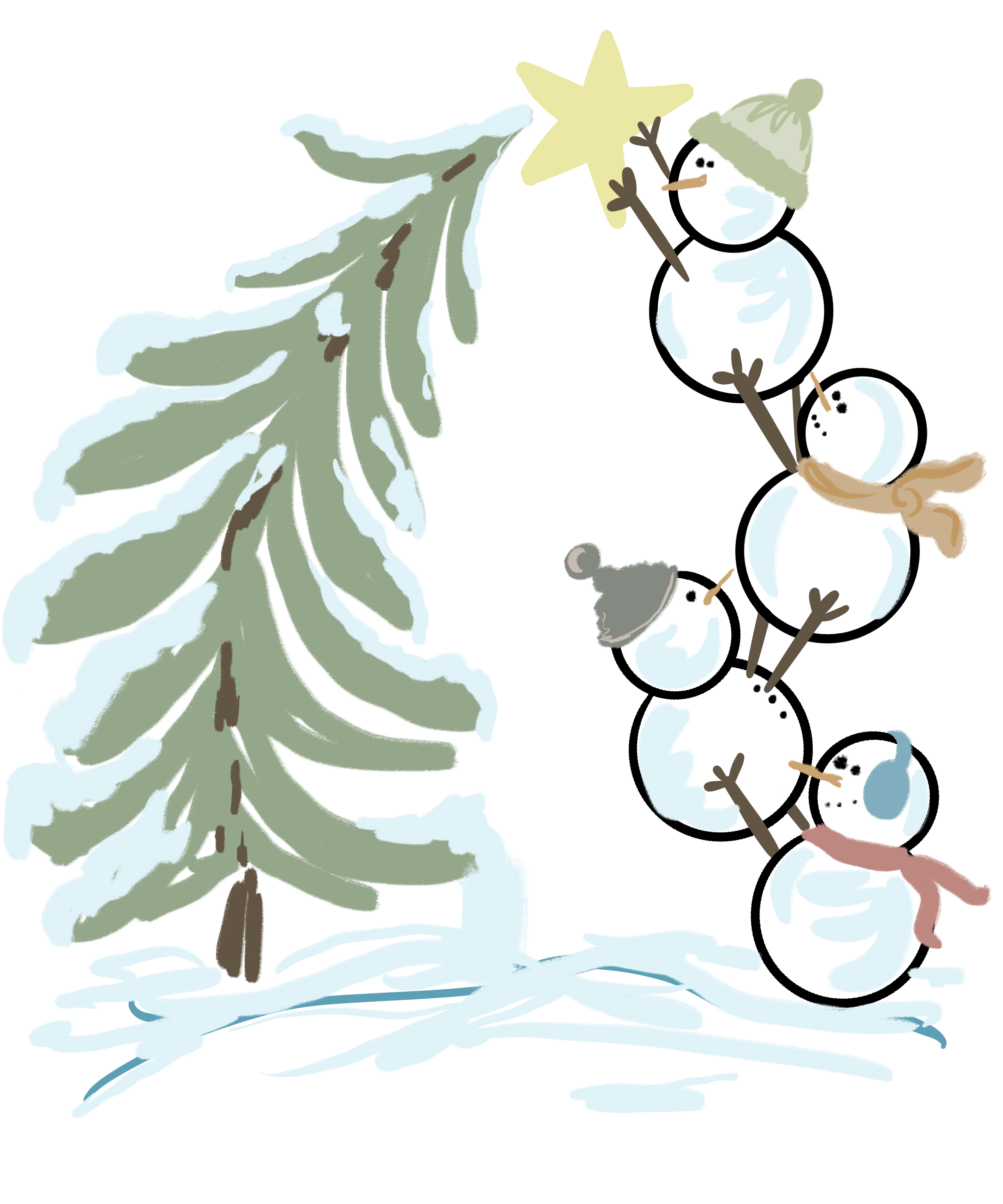 Sublimation Prints - Stacked Snowmen - The Vinyl Haus Main image