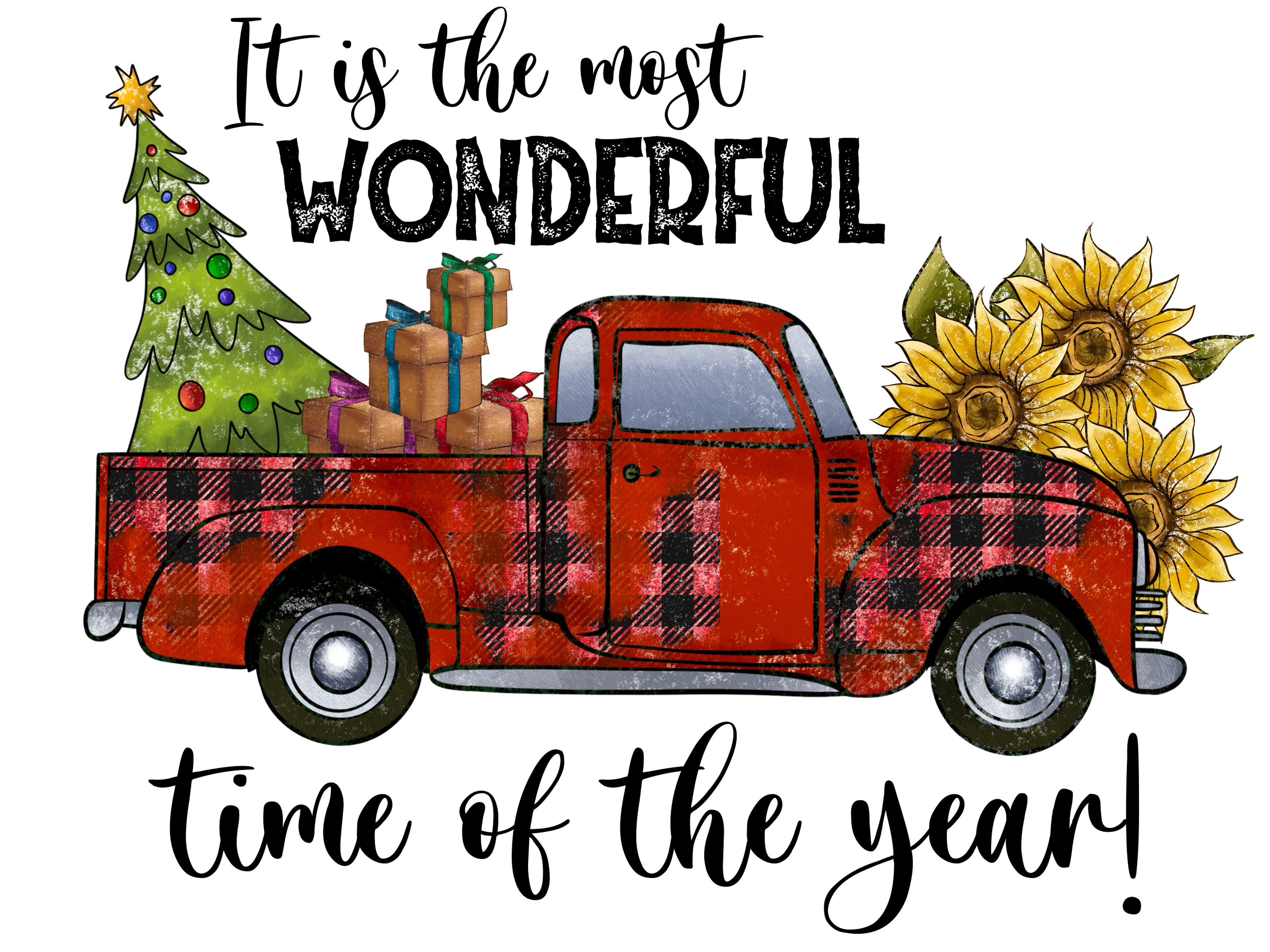 Sublimation Prints - Most Wonderful Time Christmas Truck - The Vinyl Haus Main image