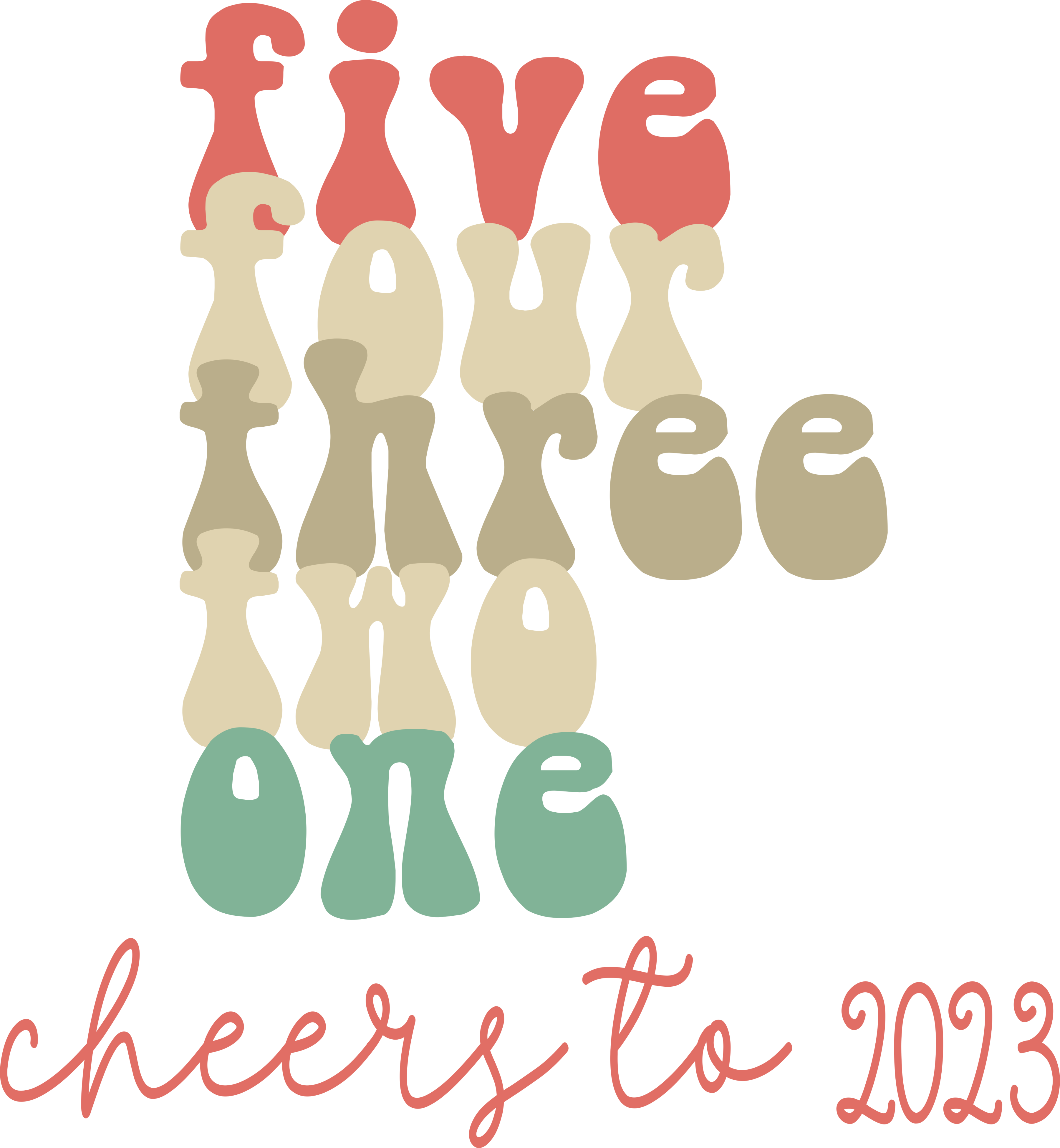 Sublimation Prints - 5,4,3,2,1 Cheers - The Vinyl Haus Main image