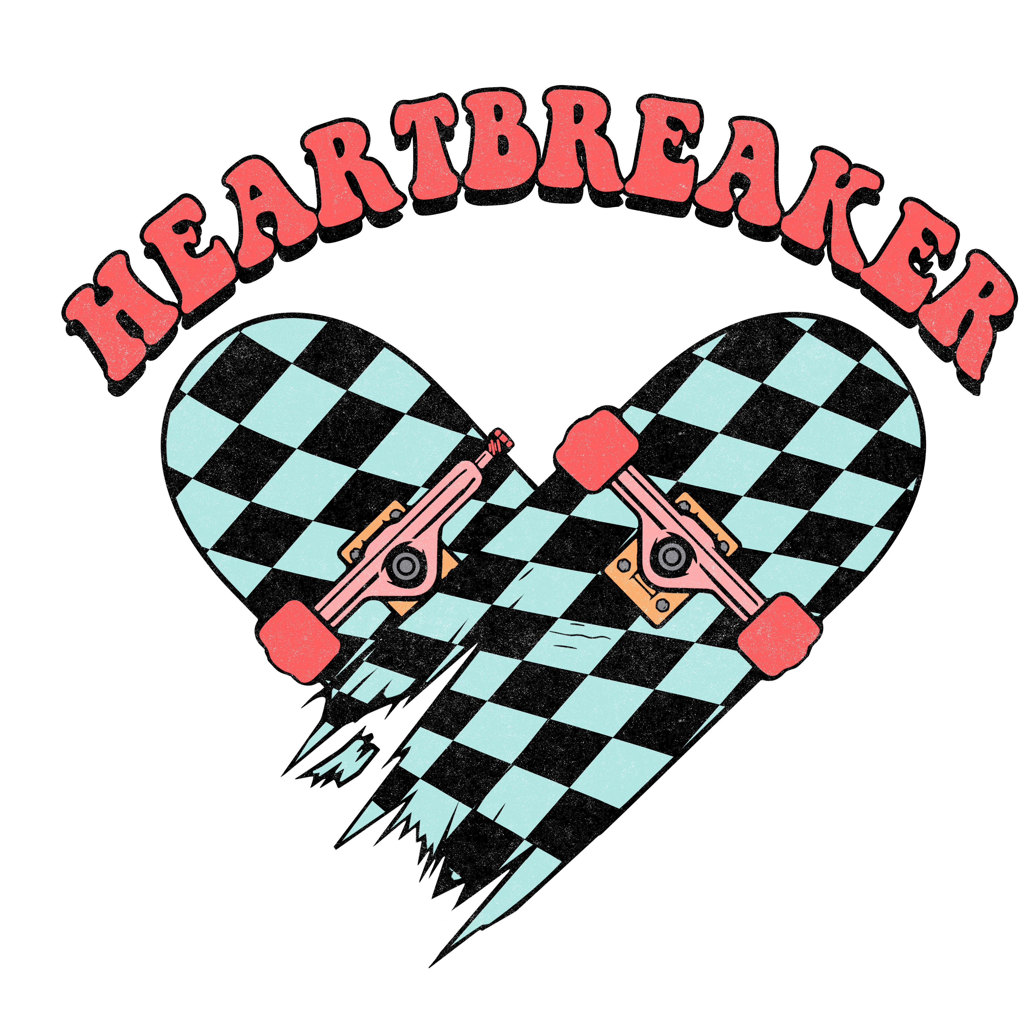 Sublimation Prints - Heart Breaker Skateboard - The Vinyl Haus