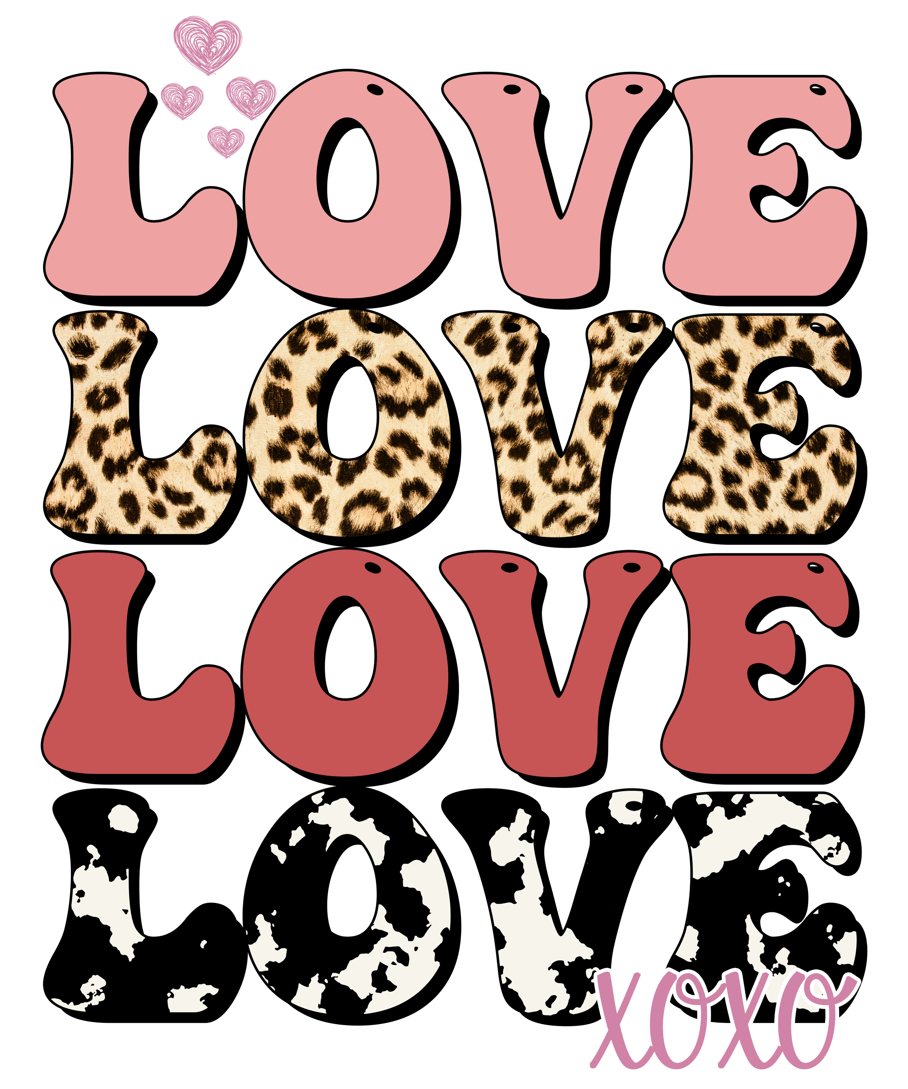 HTV Prints - LOVE Repeating - The Vinyl Haus