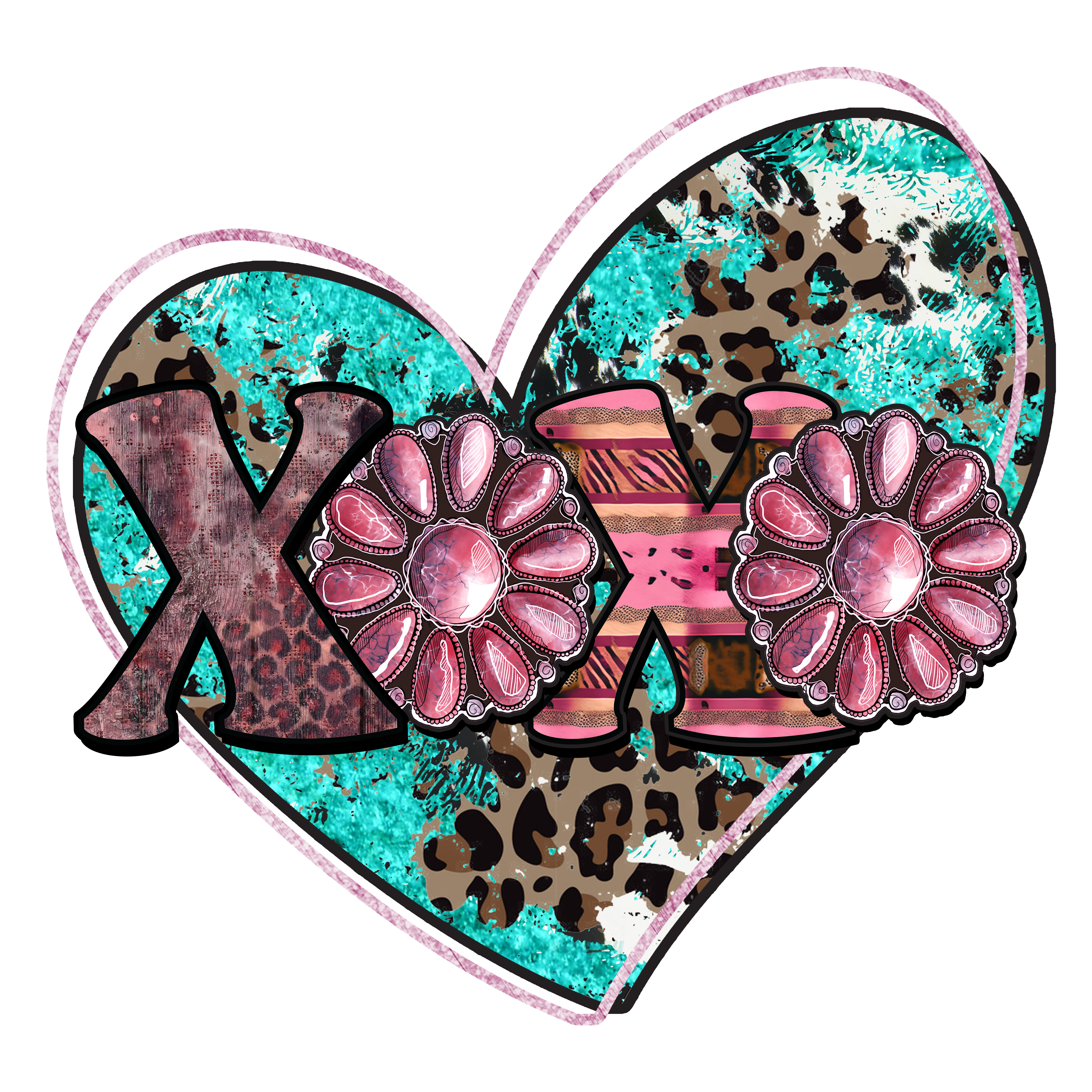 HTV Prints - Western Heart XOXO - The Vinyl Haus Main image