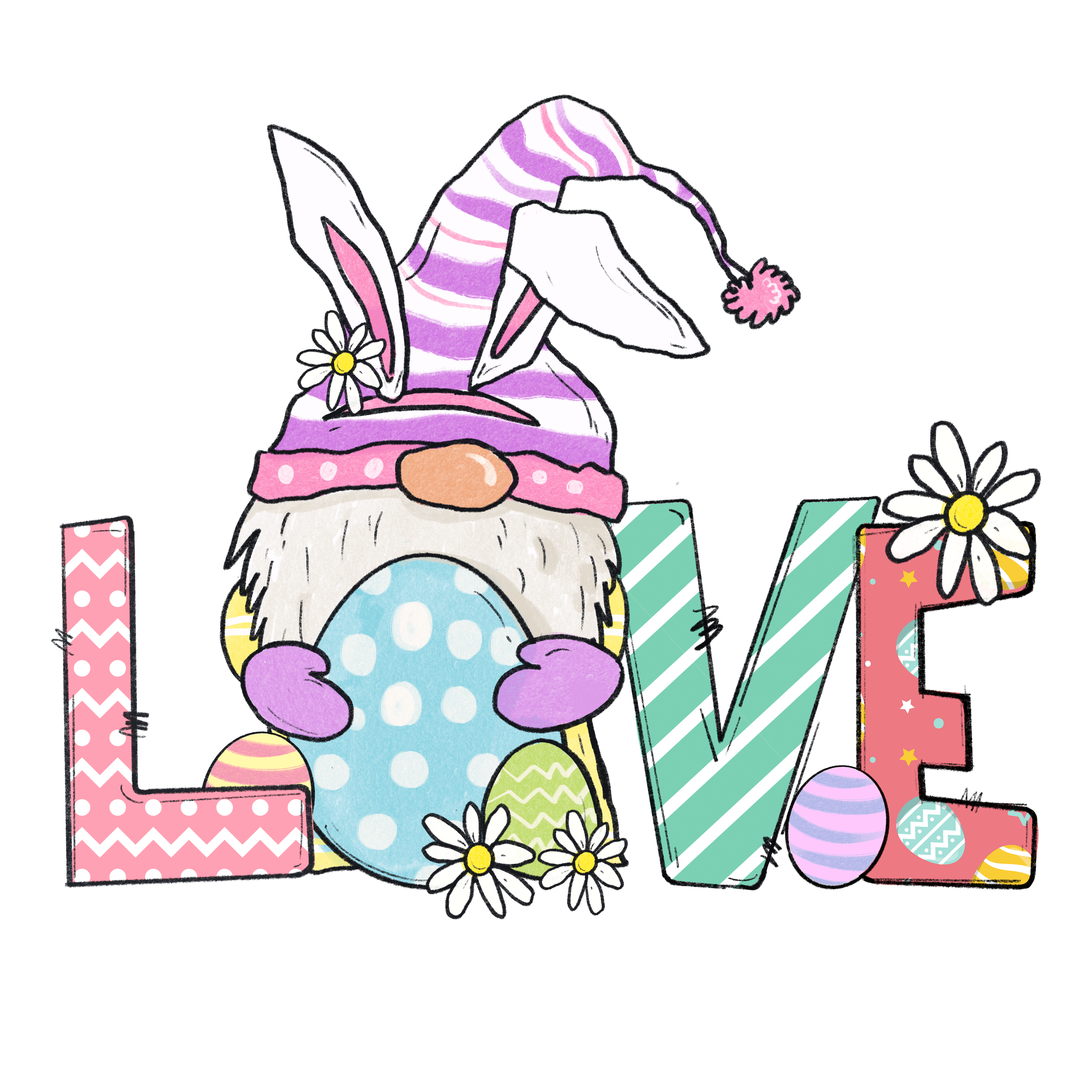 HTV Prints - Easter Gnome LOVE - The Vinyl Haus
