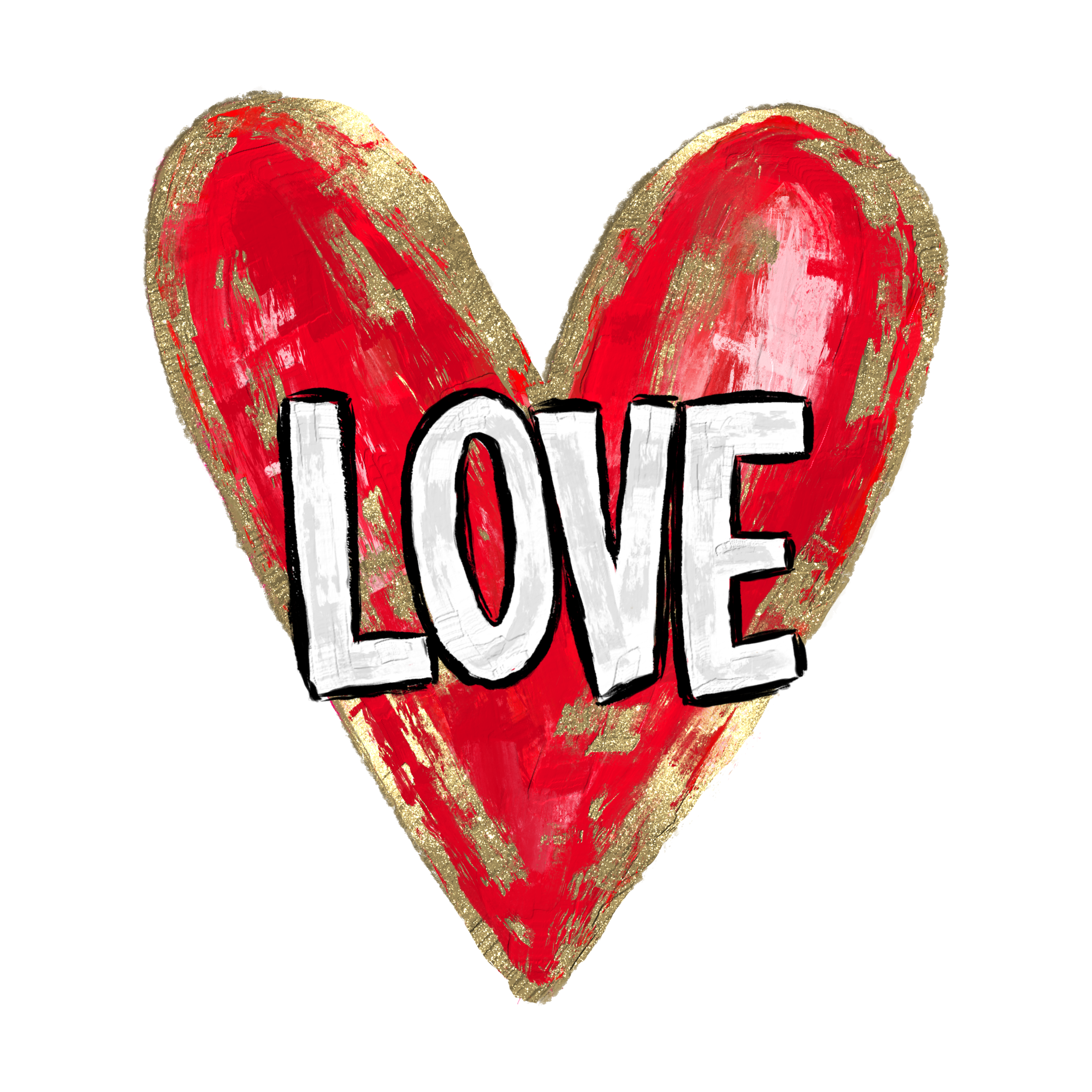 Sublimation Prints - Distressed Heart LOVE - The Vinyl Haus Main image