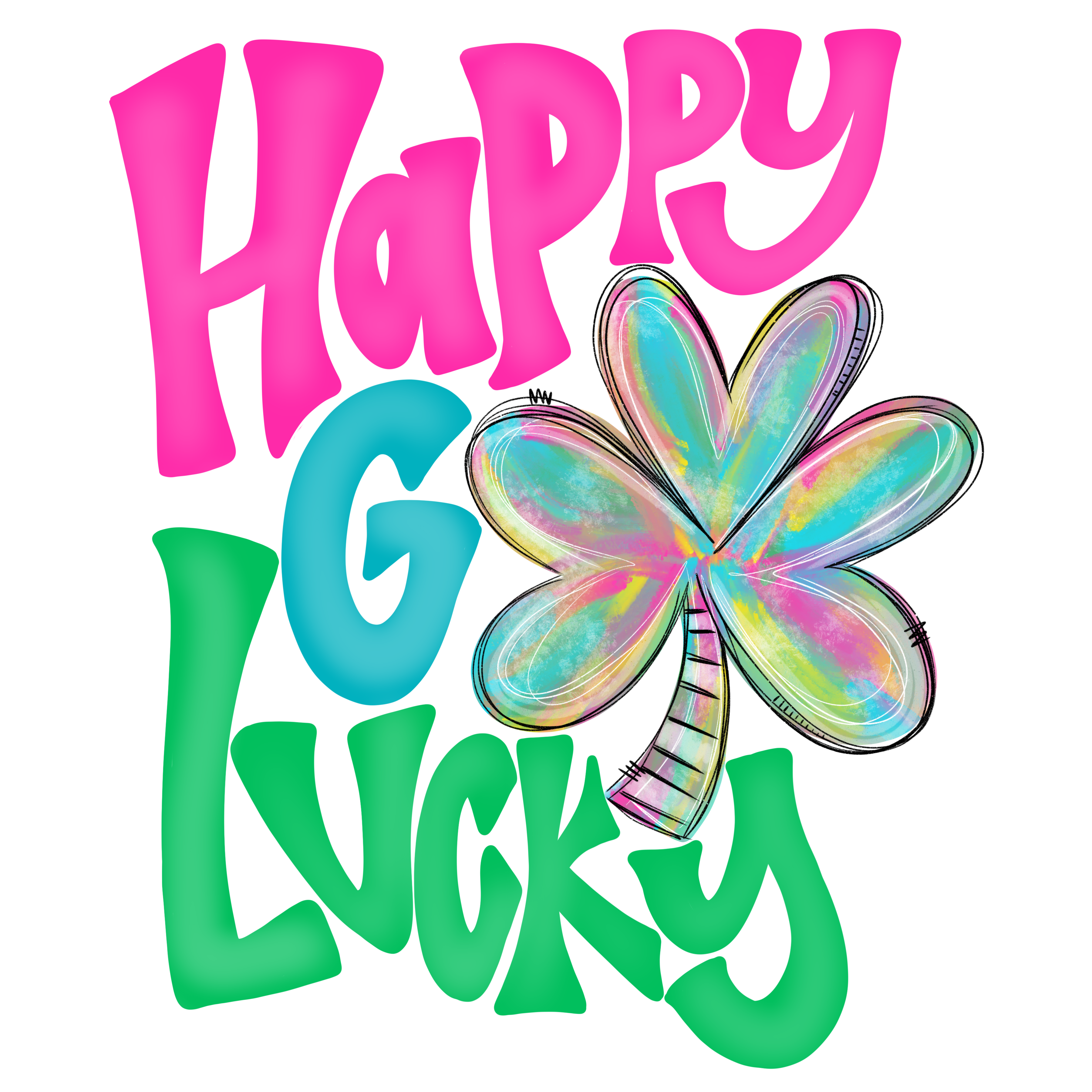Sublimation Prints - Happy Go Lucky - The Vinyl Haus Main image