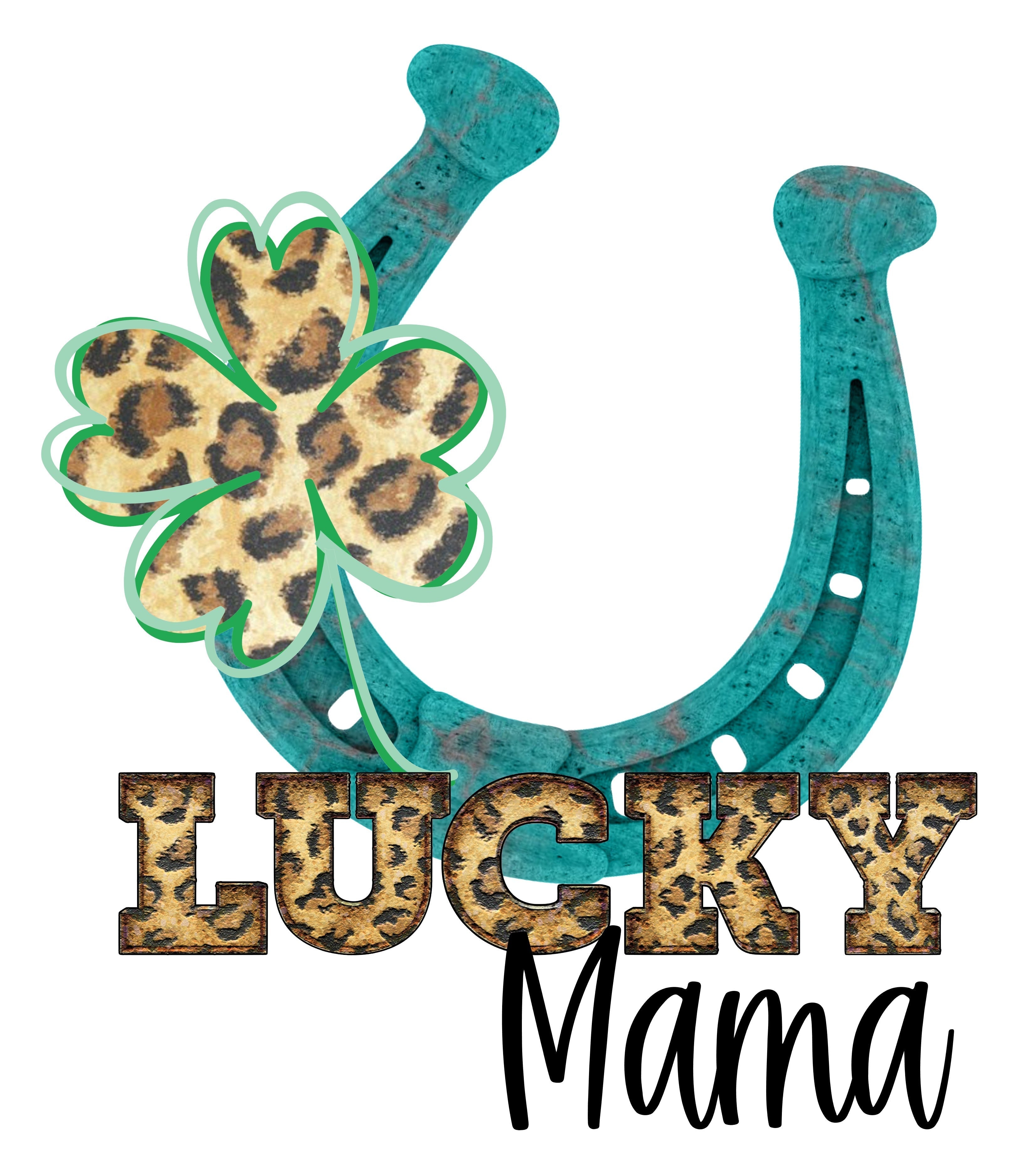 HTV Prints - Lucky Mama Horseshoe - The Vinyl Haus Main image