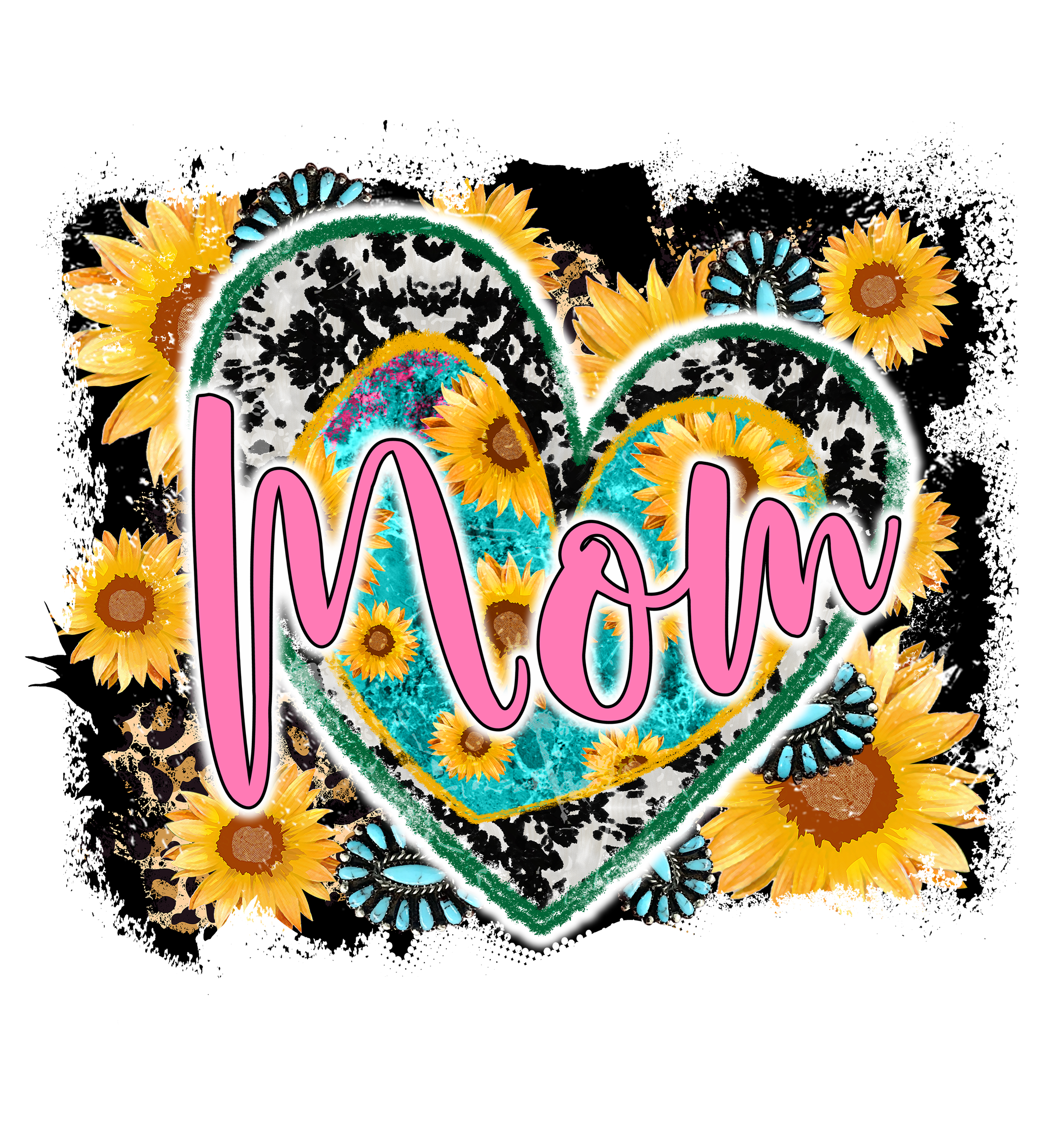Sublimation Prints - Sunflower Heart Mom - The Vinyl Haus Main image