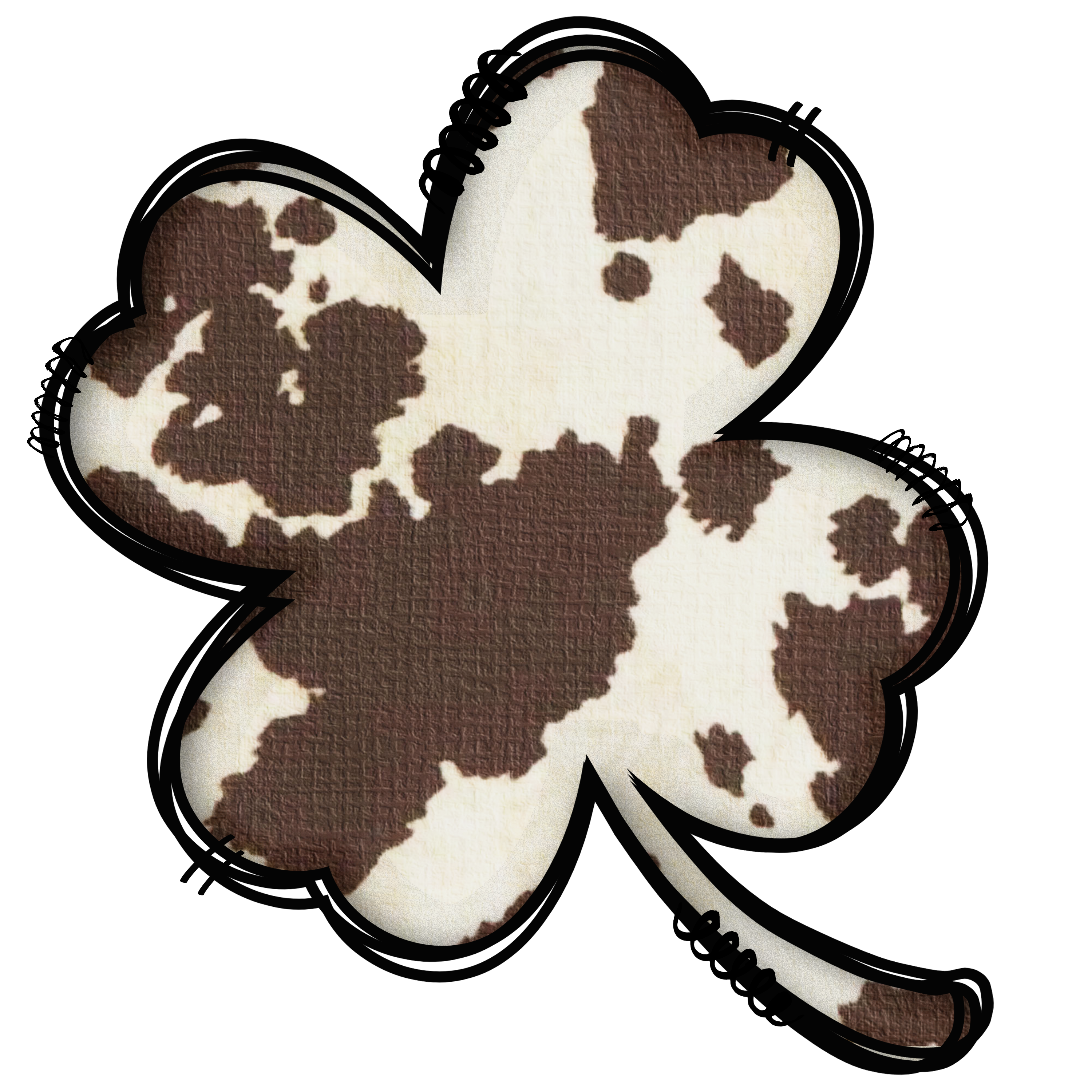 Sublimation Prints - Western Cow Print Shamrock - The Vinyl Haus