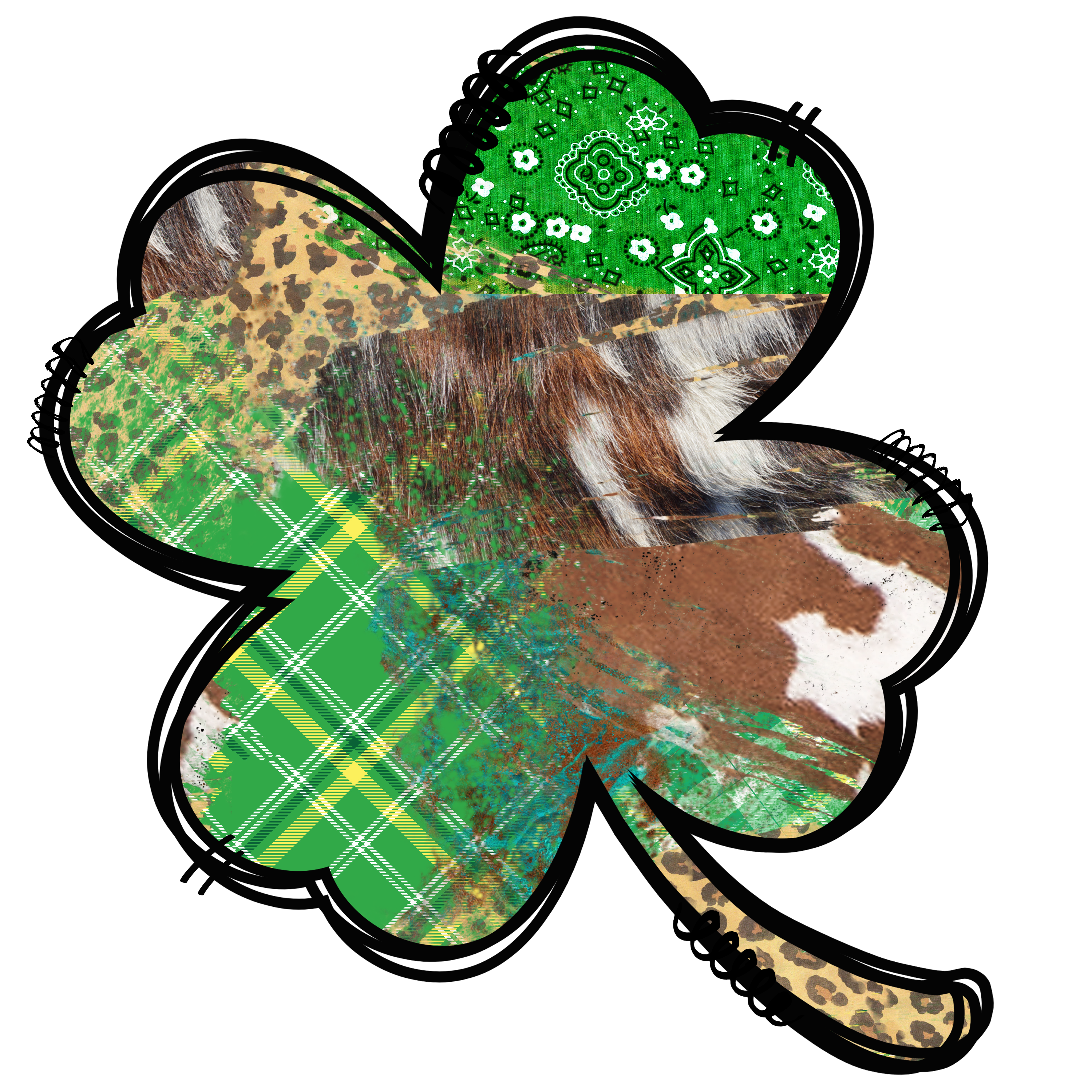 Sublimation Prints - Western Patchwork Shamrock - The Vinyl Haus