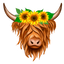 HTV Prints - Sunflower Highland Cow - The Vinyl Haus