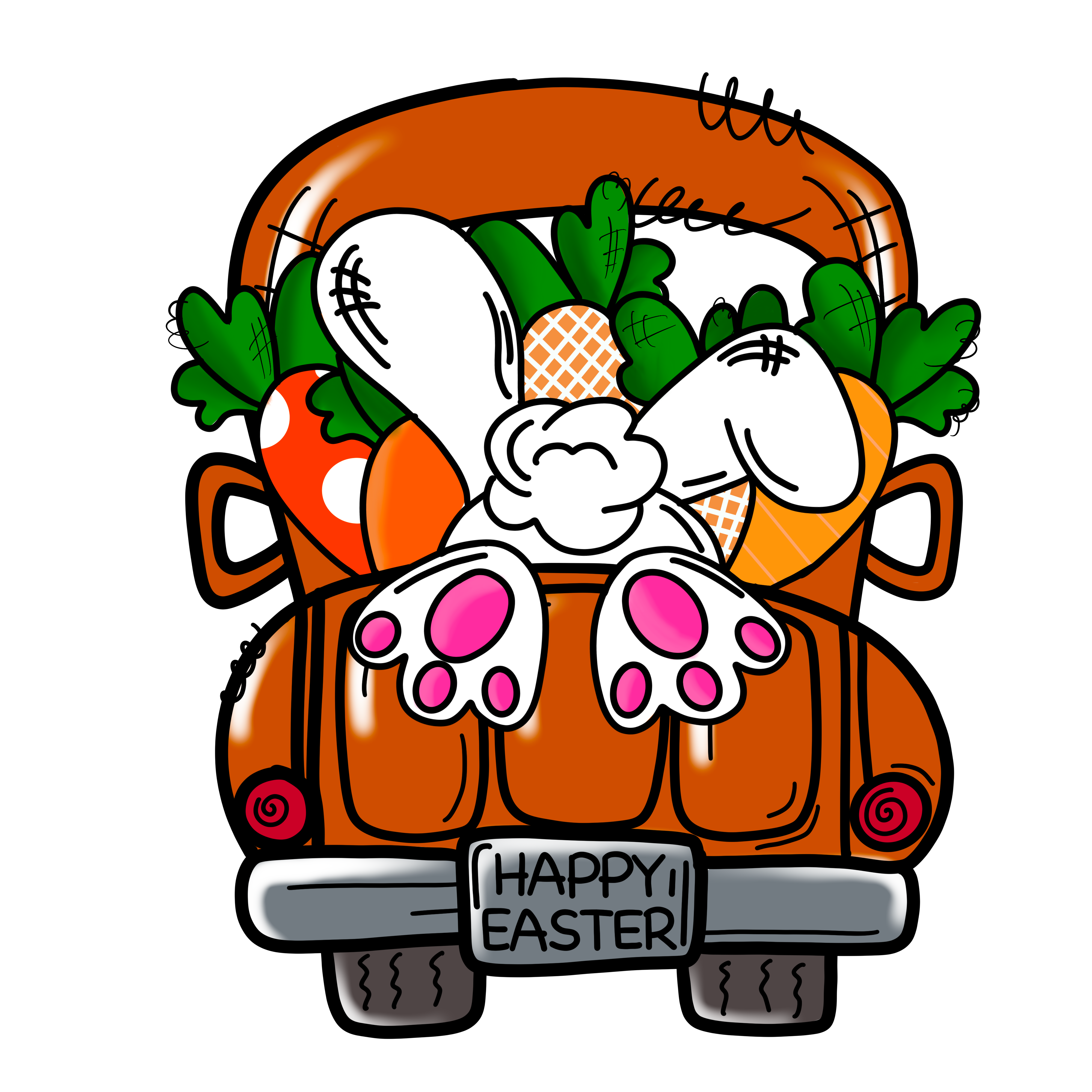 Sublimation Prints - Easter Truck - The Vinyl Haus Main image