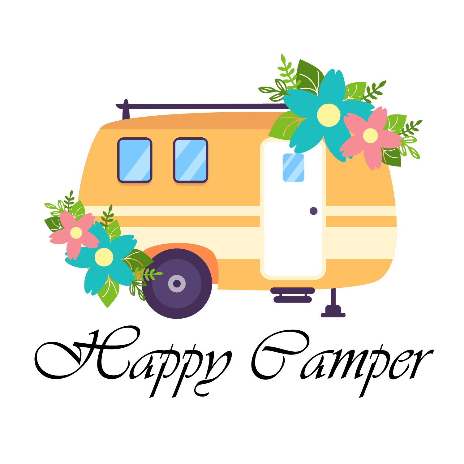 Sublimation Prints - Happy Camper - The Vinyl Haus Main image