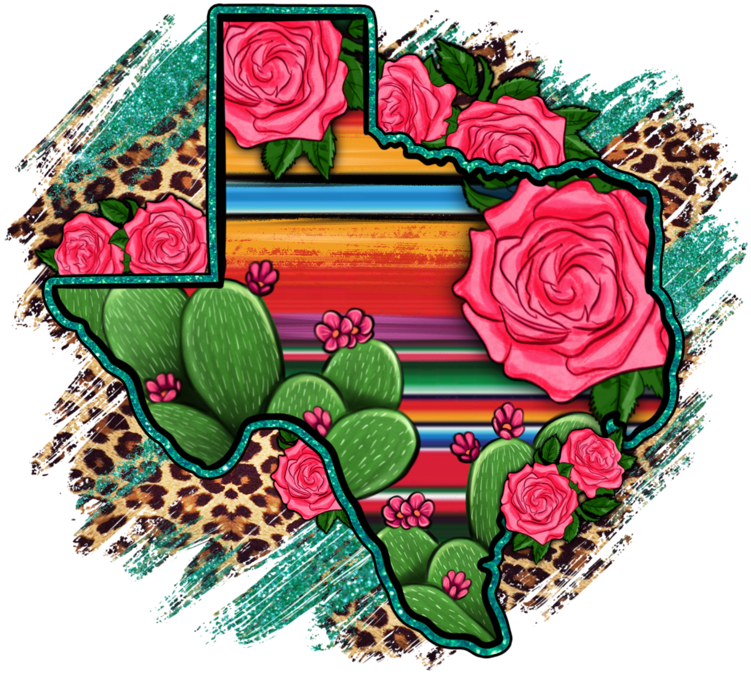 Sublimation Prints - Texas Serape and Roses - The Vinyl Haus