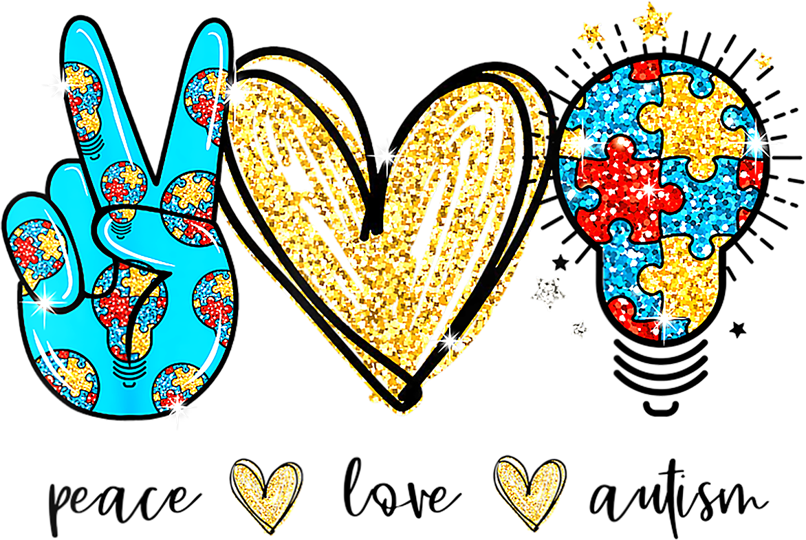 Sublimation Prints - Peace Love Autism - The Vinyl Haus