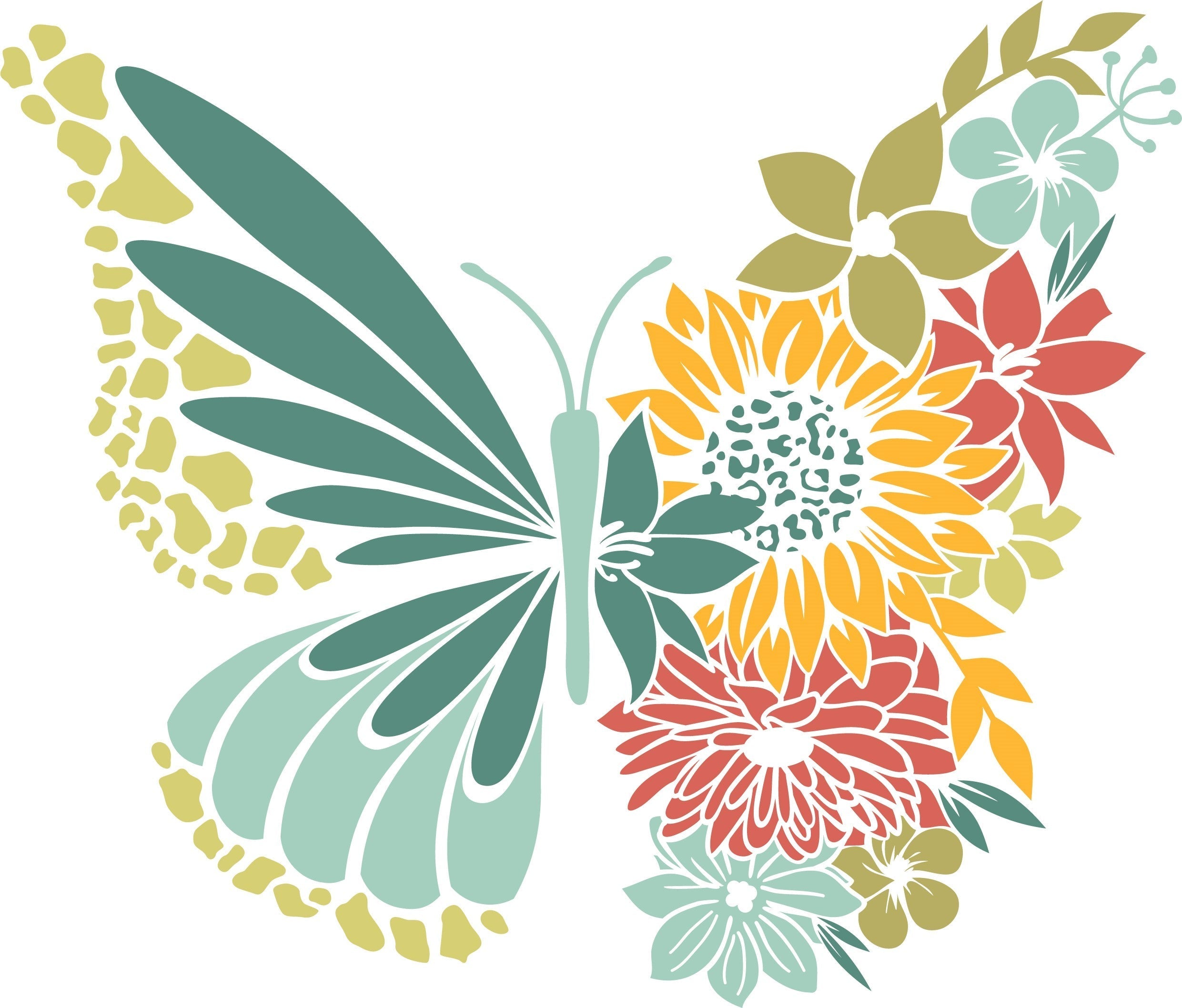 Sublimation Prints - Flower Butterfly - The Vinyl Haus Main image