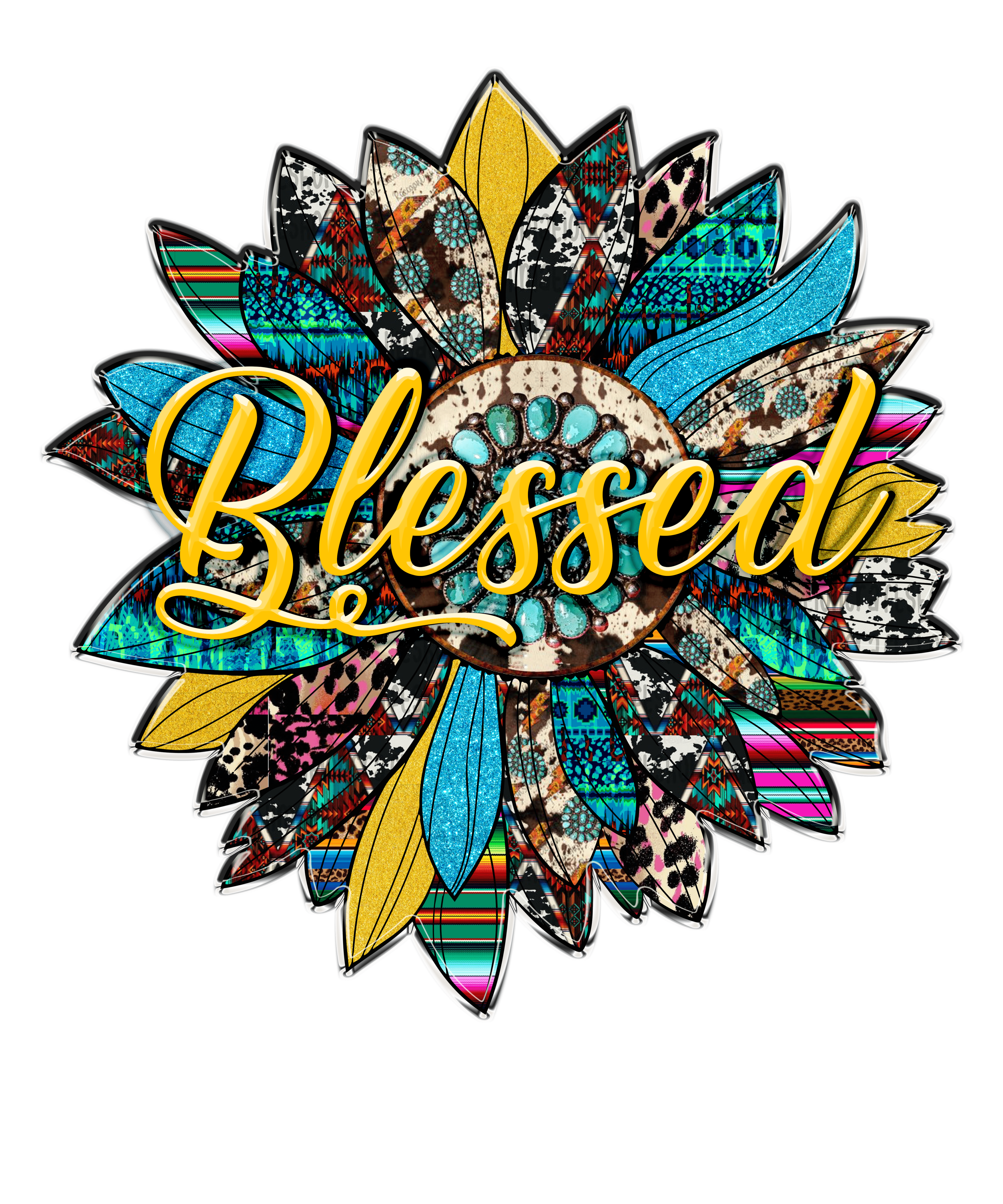 Sublimation Prints - Blessed Western Sunflower - The Vinyl Haus Main image