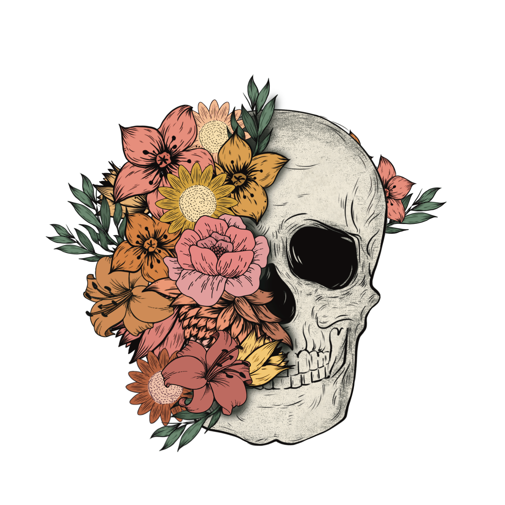 Sublimation Prints - Floral Skeleton - The Vinyl Haus Main image