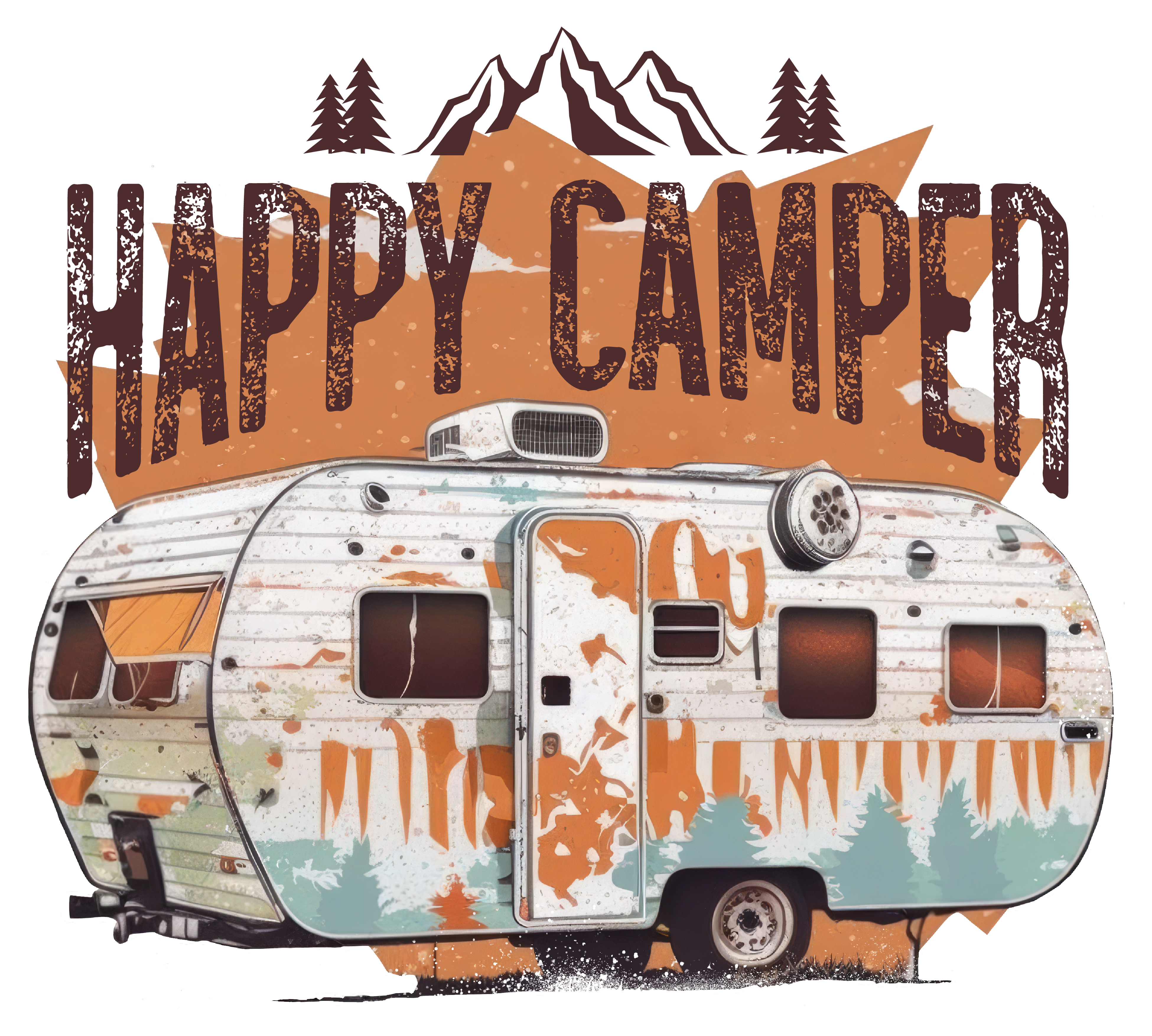Sublimation Prints -Happy Camper - The Vinyl Haus Main image